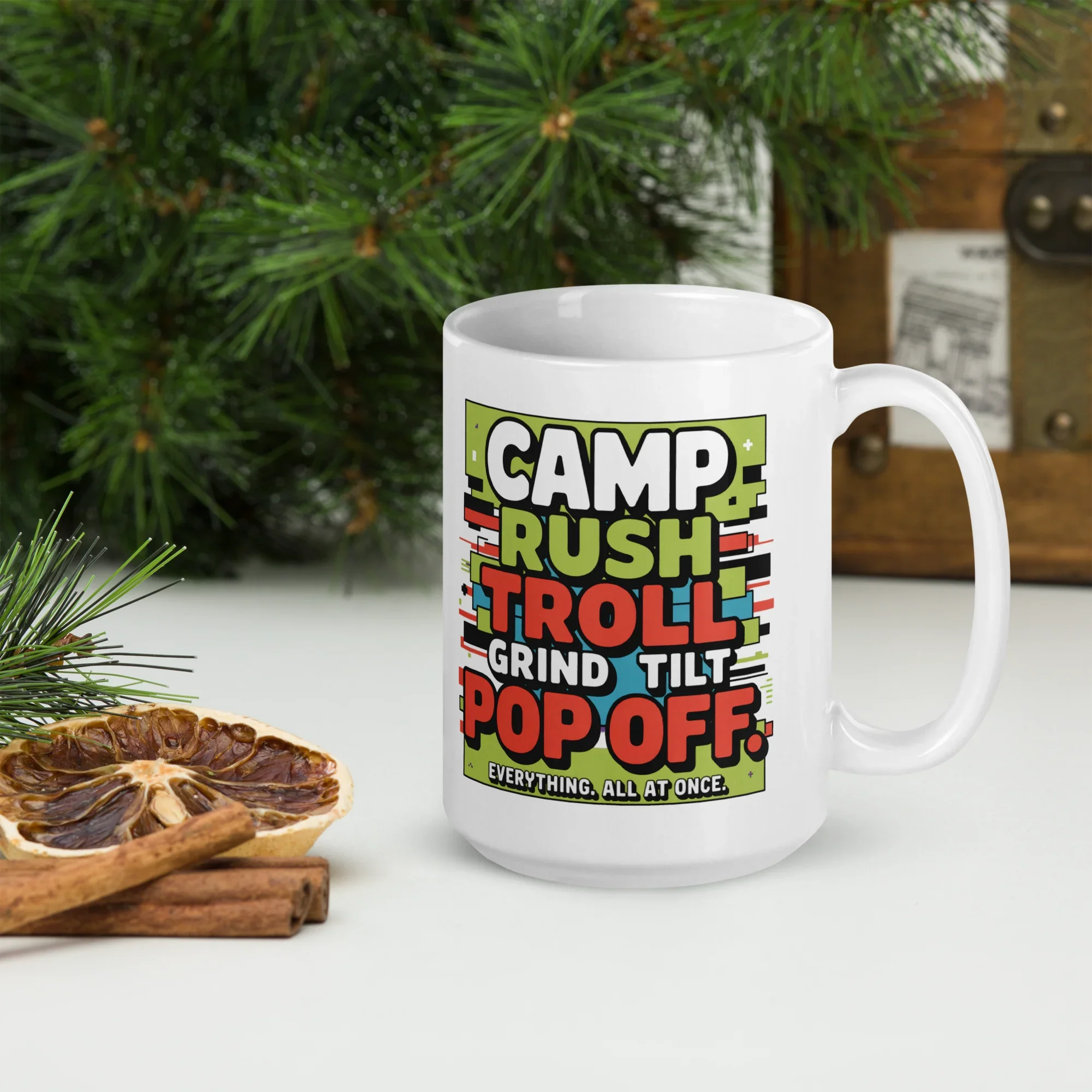 Gamer Coffee Mug – Camp Rush Troll Pop Off Slang Design - RaZits