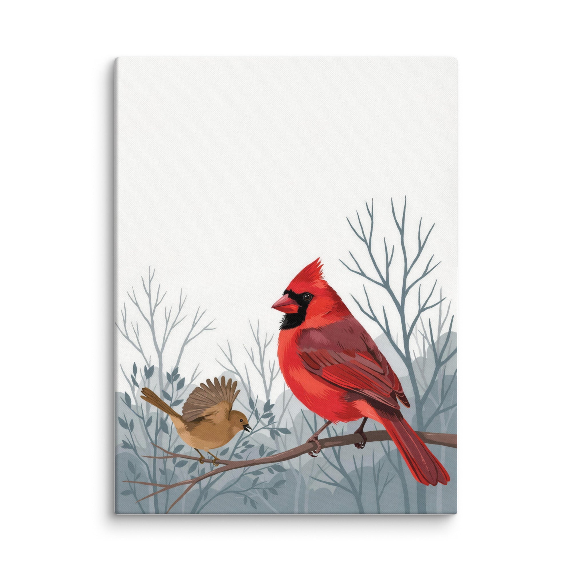 Life Against the Gray cardinal canvas in the 24x32 size