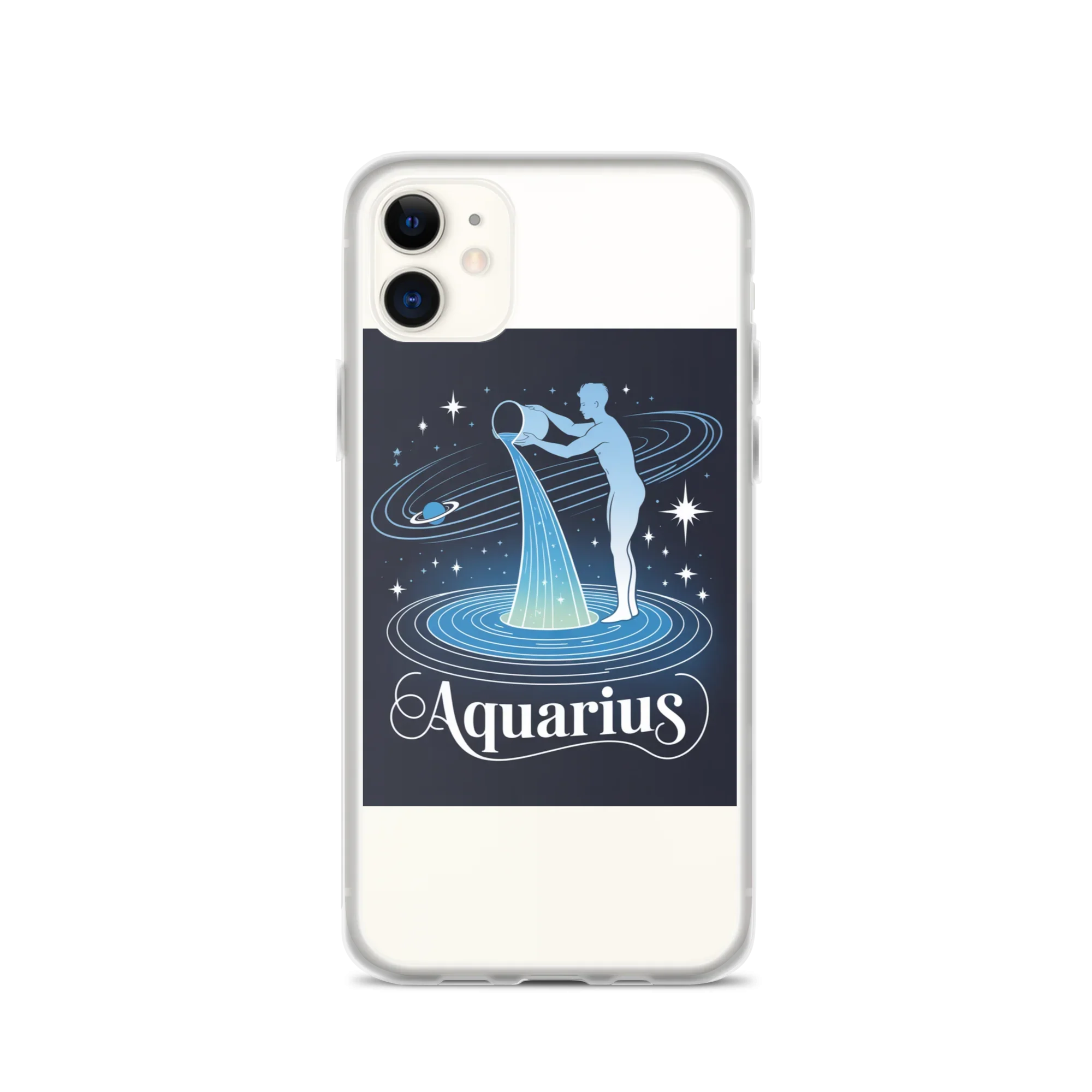 Aquarius iPhone Case – Cosmic Waterbearer & Saturn Ring - RaZits