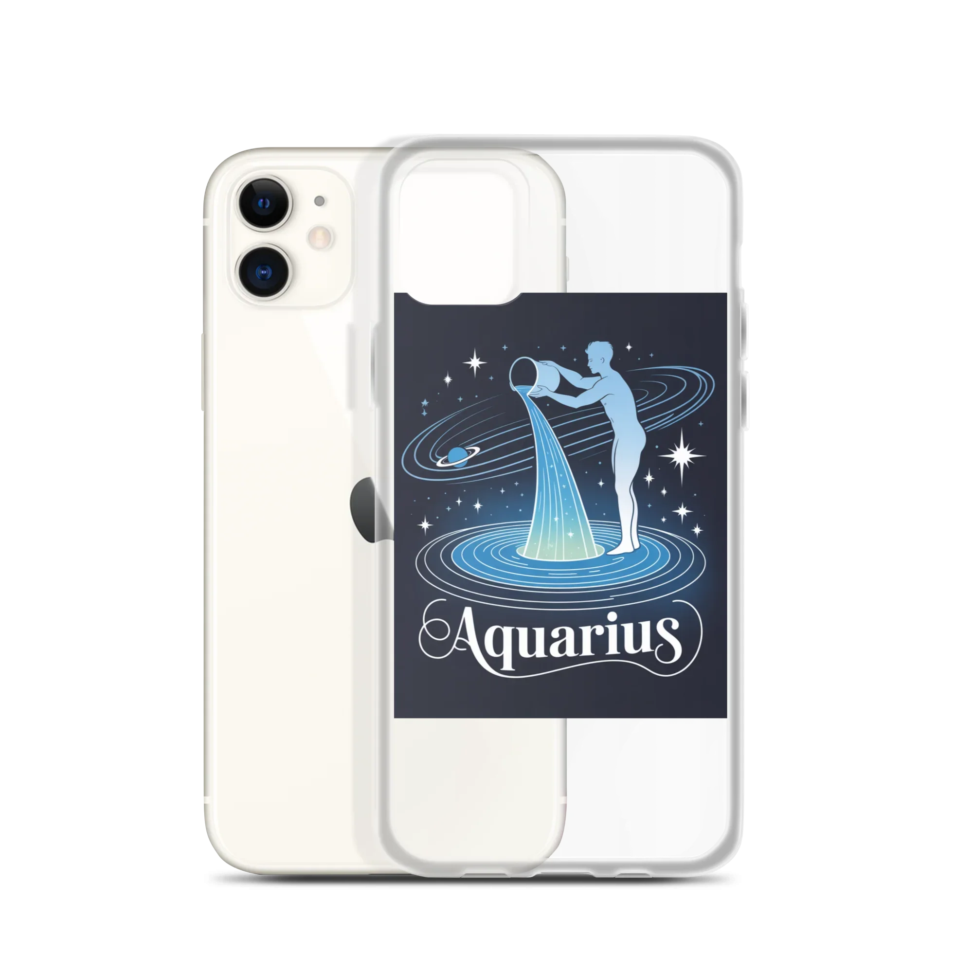 Aquarius iPhone Case – Cosmic Waterbearer & Saturn Ring - RaZits