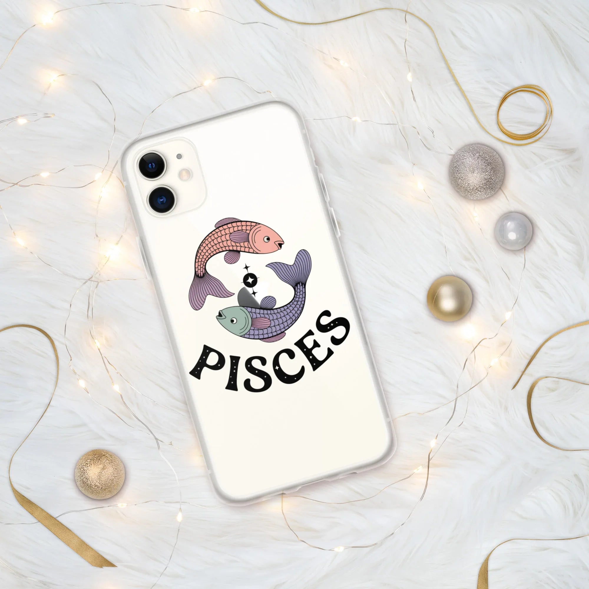 Pisces iPhone Case – Dual Fish Retro Zodiac Art - RaZits