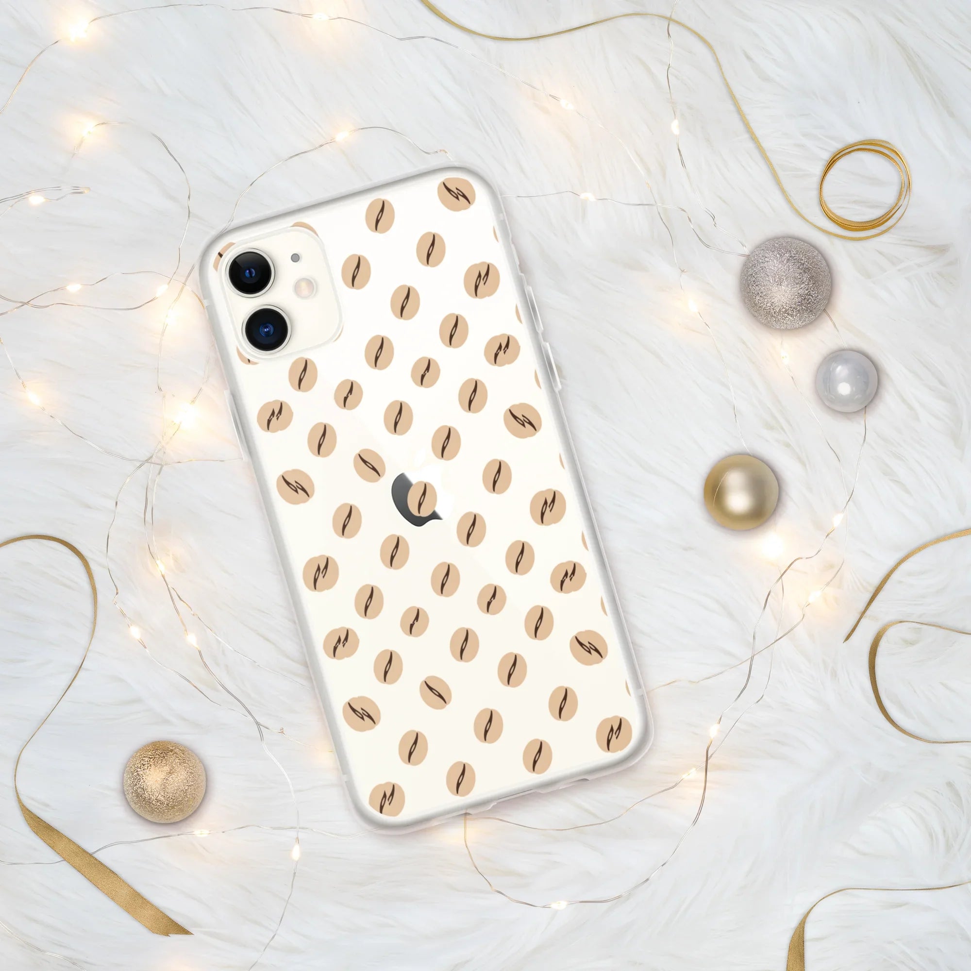 Coffee Bean Pattern Phone Case – Minimalist Cafe Style - RaZits