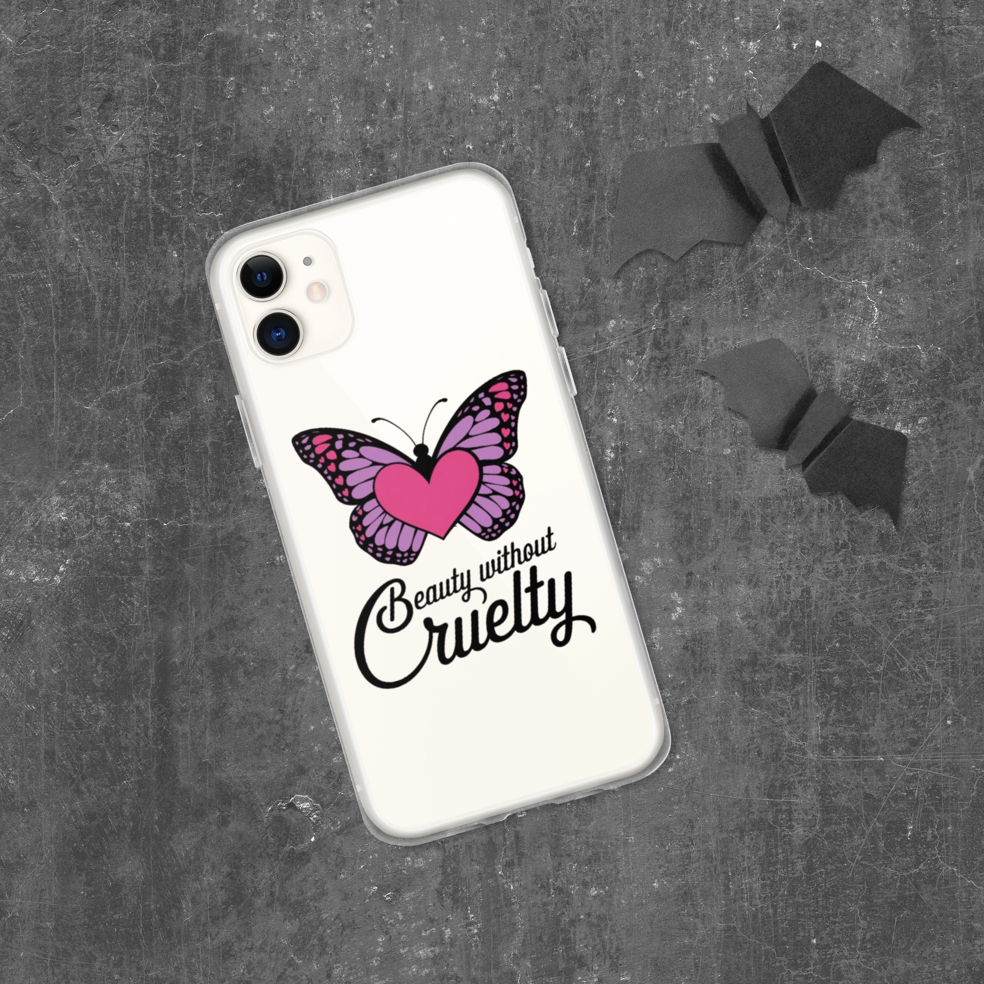 Beauty Without Cruelty Sticker – Pink & Purple Butterfly Decal.