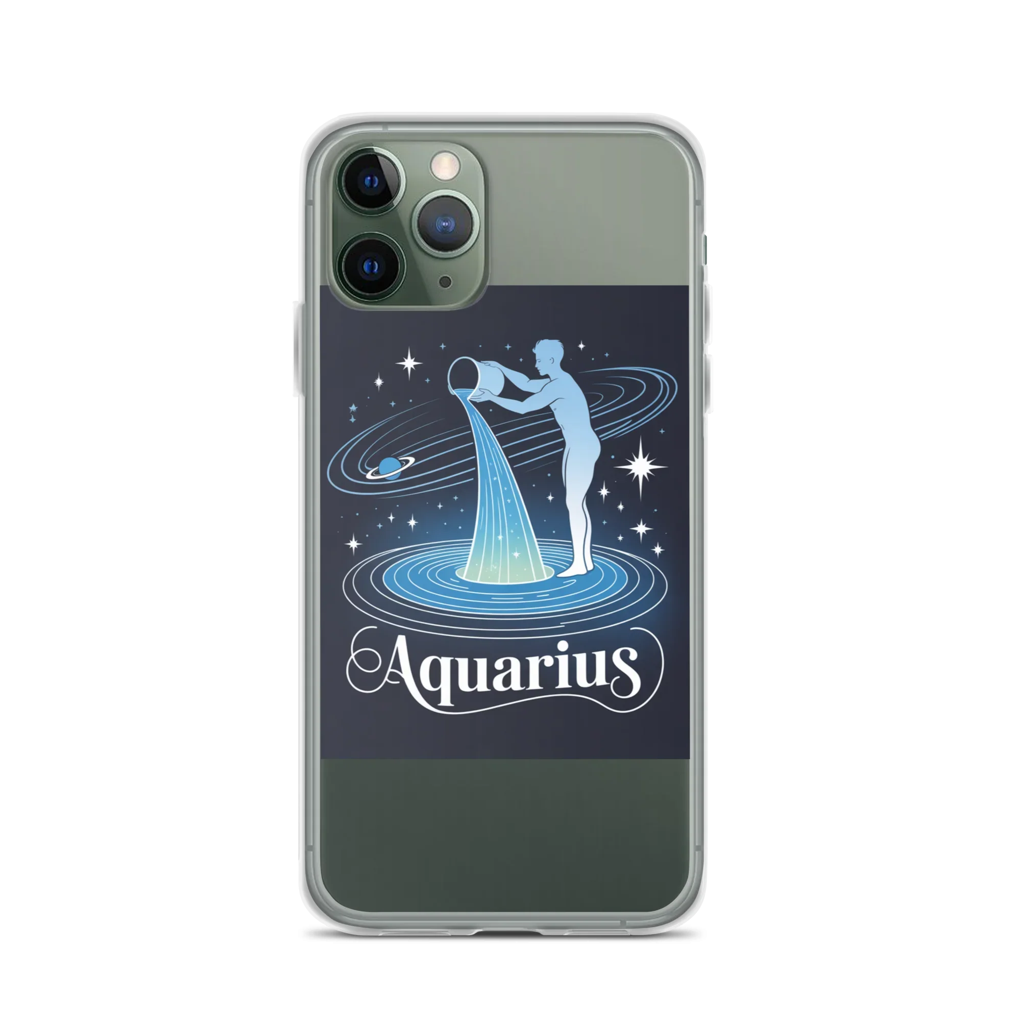 Aquarius iPhone Case – Cosmic Waterbearer & Saturn Ring - RaZits