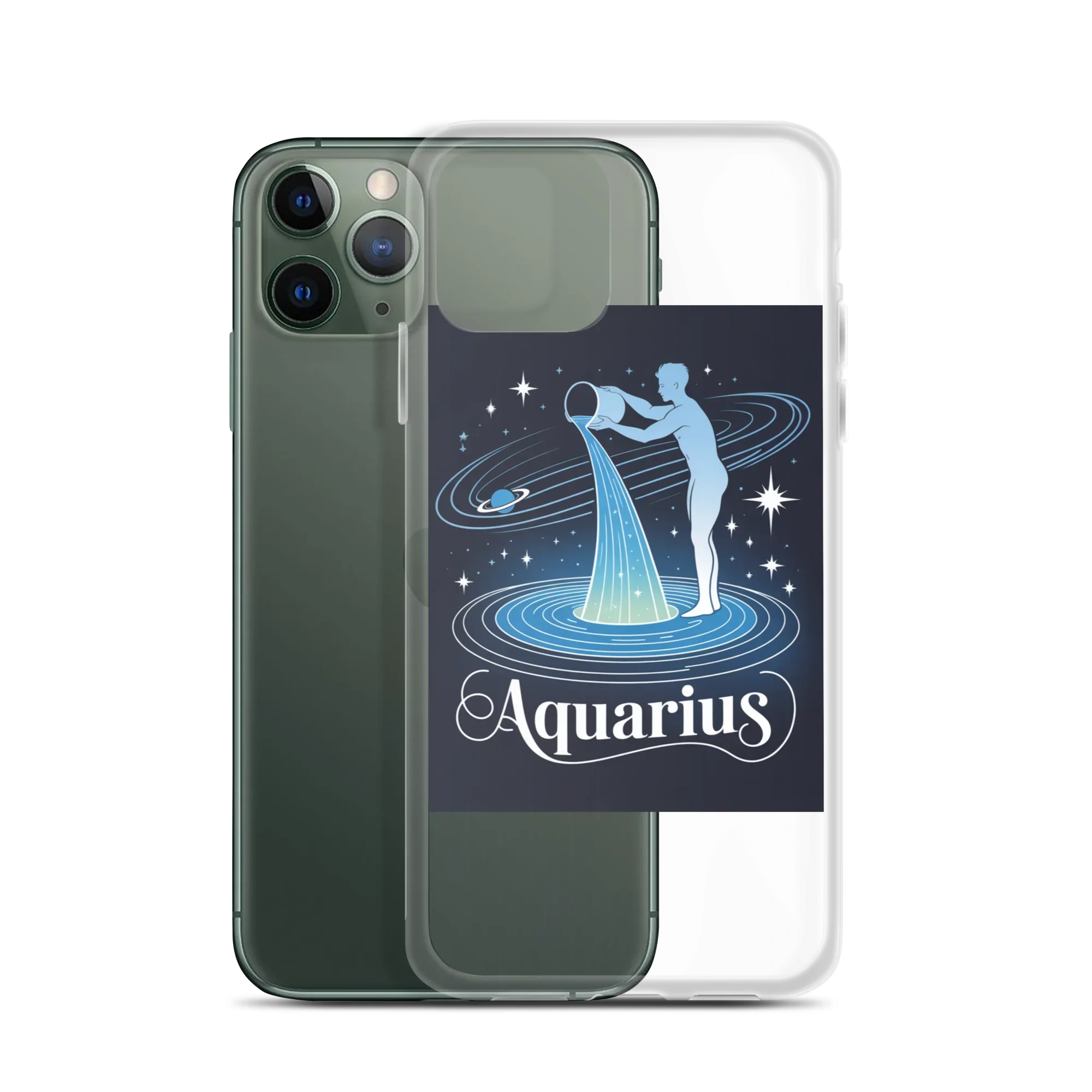 Aquarius iPhone Case – Cosmic Waterbearer & Saturn Ring - RaZits