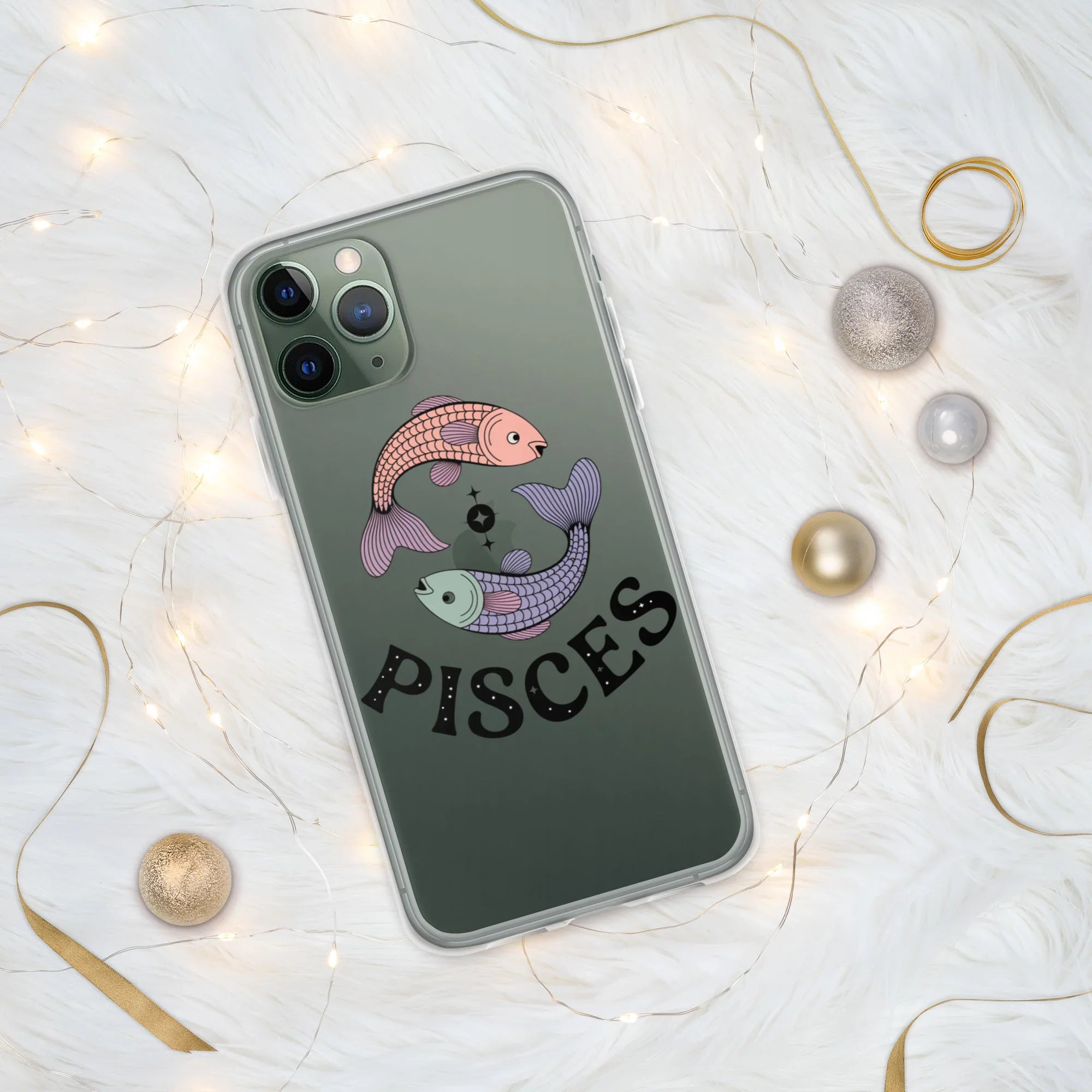 Pisces iPhone Case – Dual Fish Retro Zodiac Art - RaZits