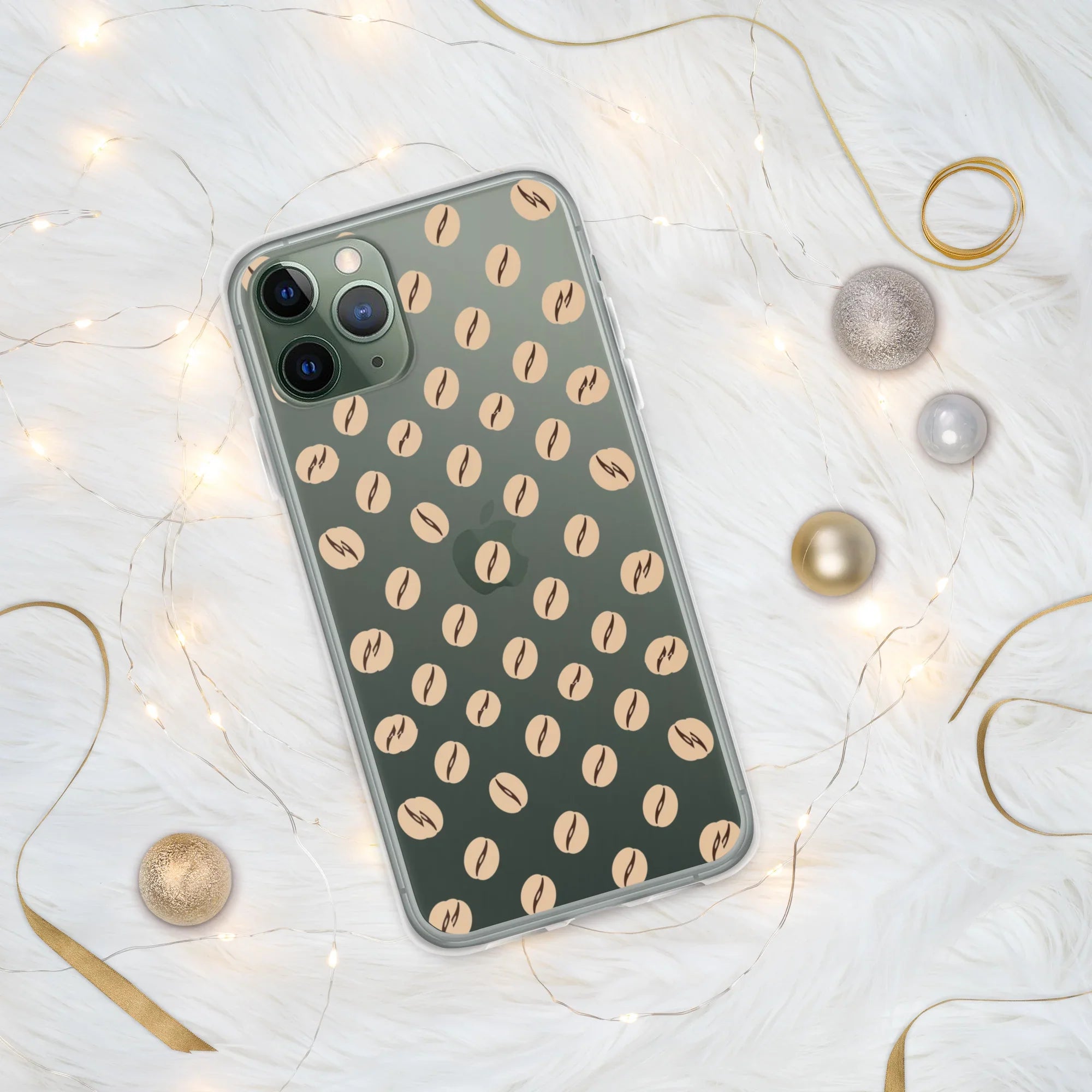 Coffee Bean Pattern Phone Case – Minimalist Cafe Style - RaZits