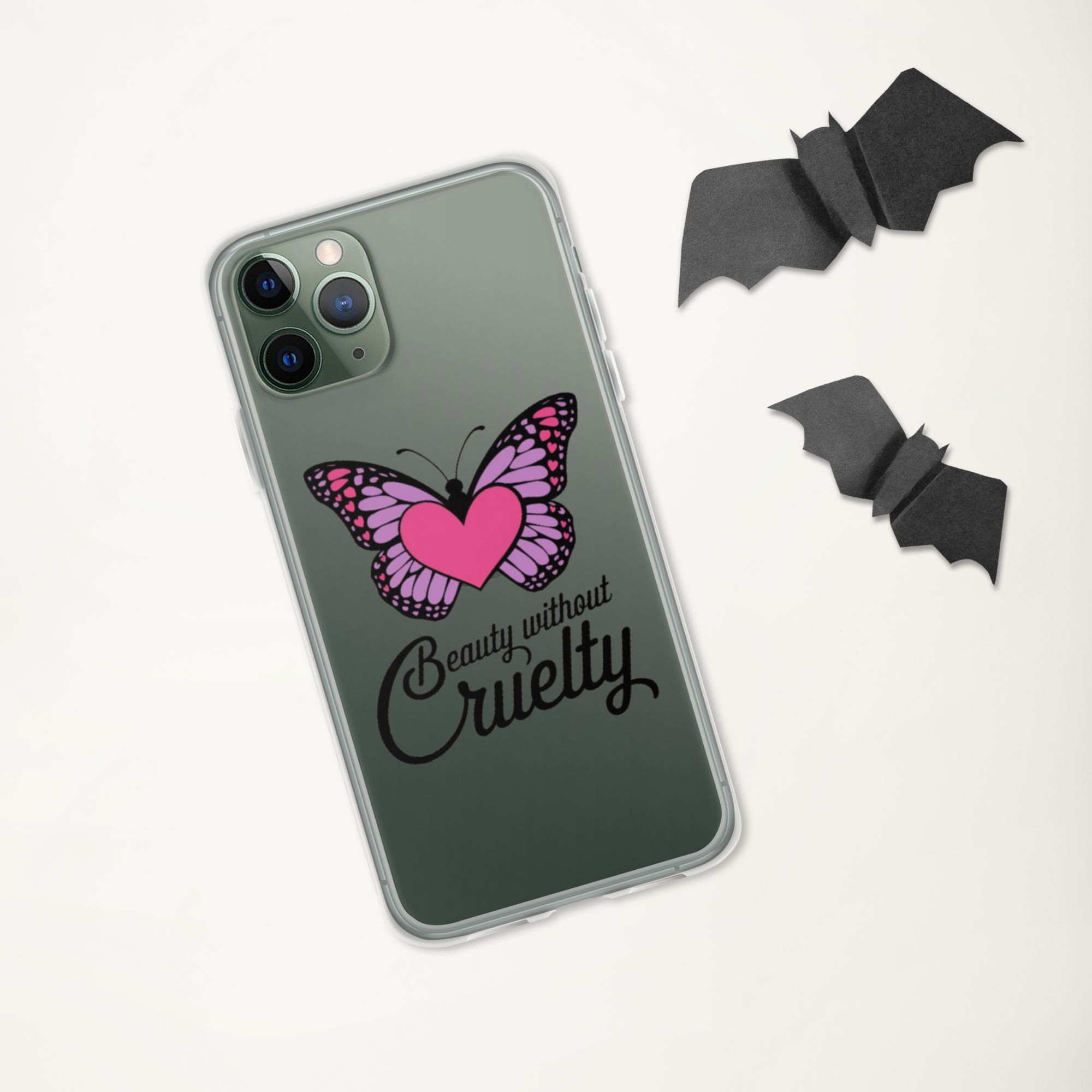 Beauty Without Cruelty Sticker – Pink & Purple Butterfly Decal.