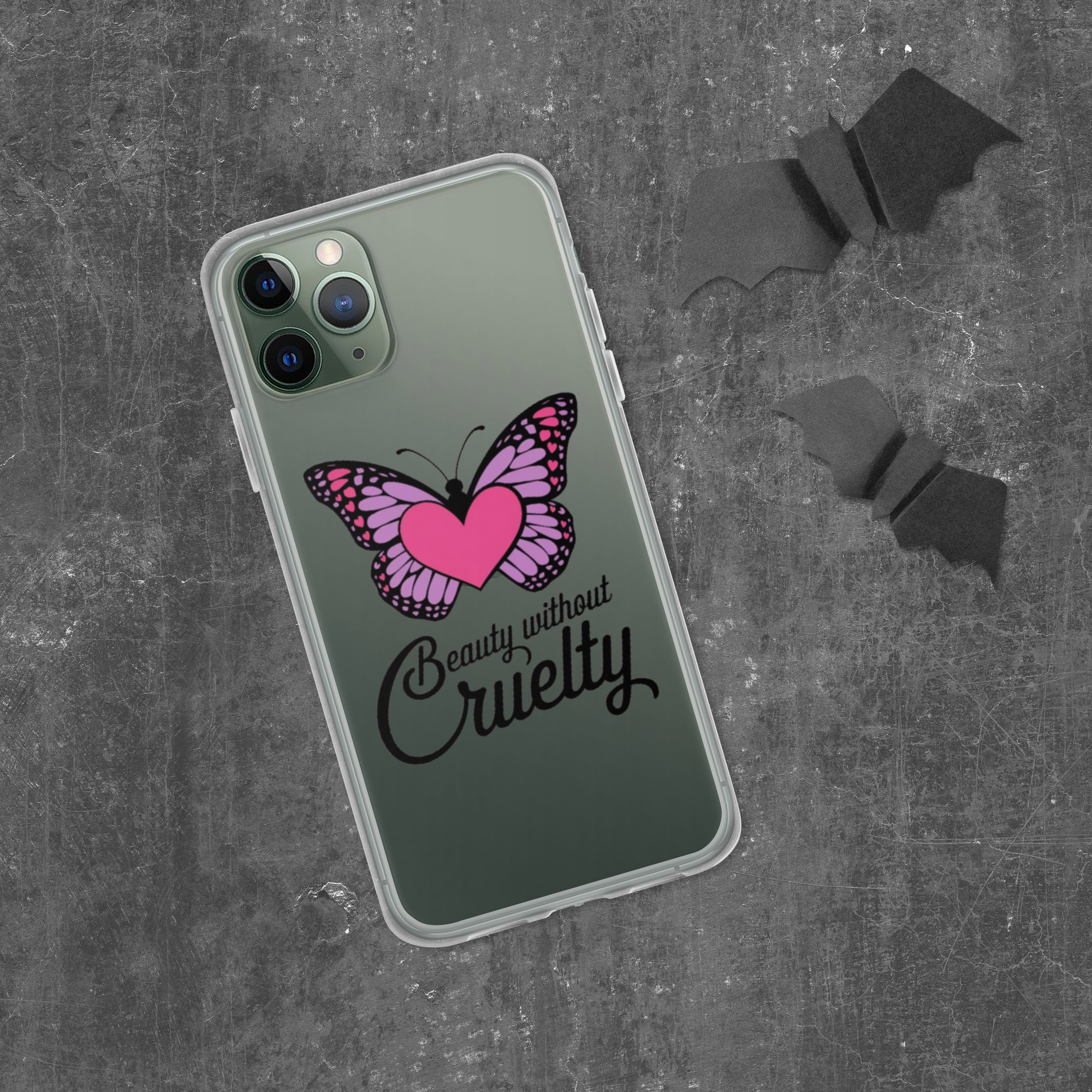 Beauty Without Cruelty Sticker – Pink & Purple Butterfly Decal.