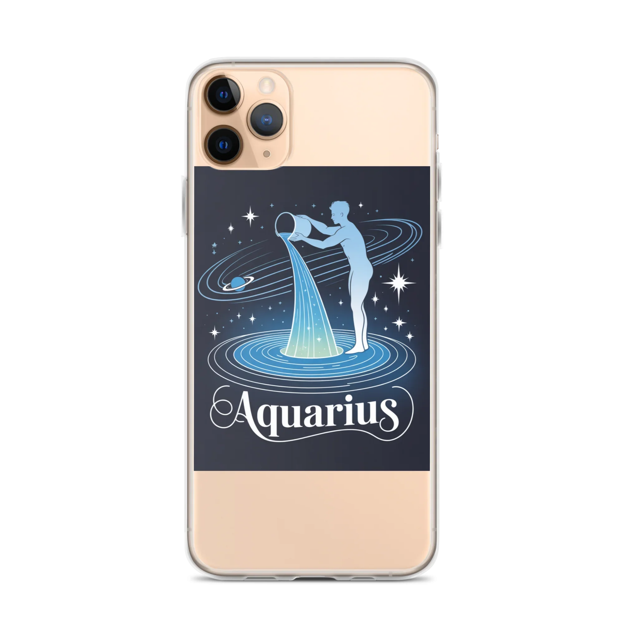 Aquarius iPhone Case – Cosmic Waterbearer & Saturn Ring - RaZits
