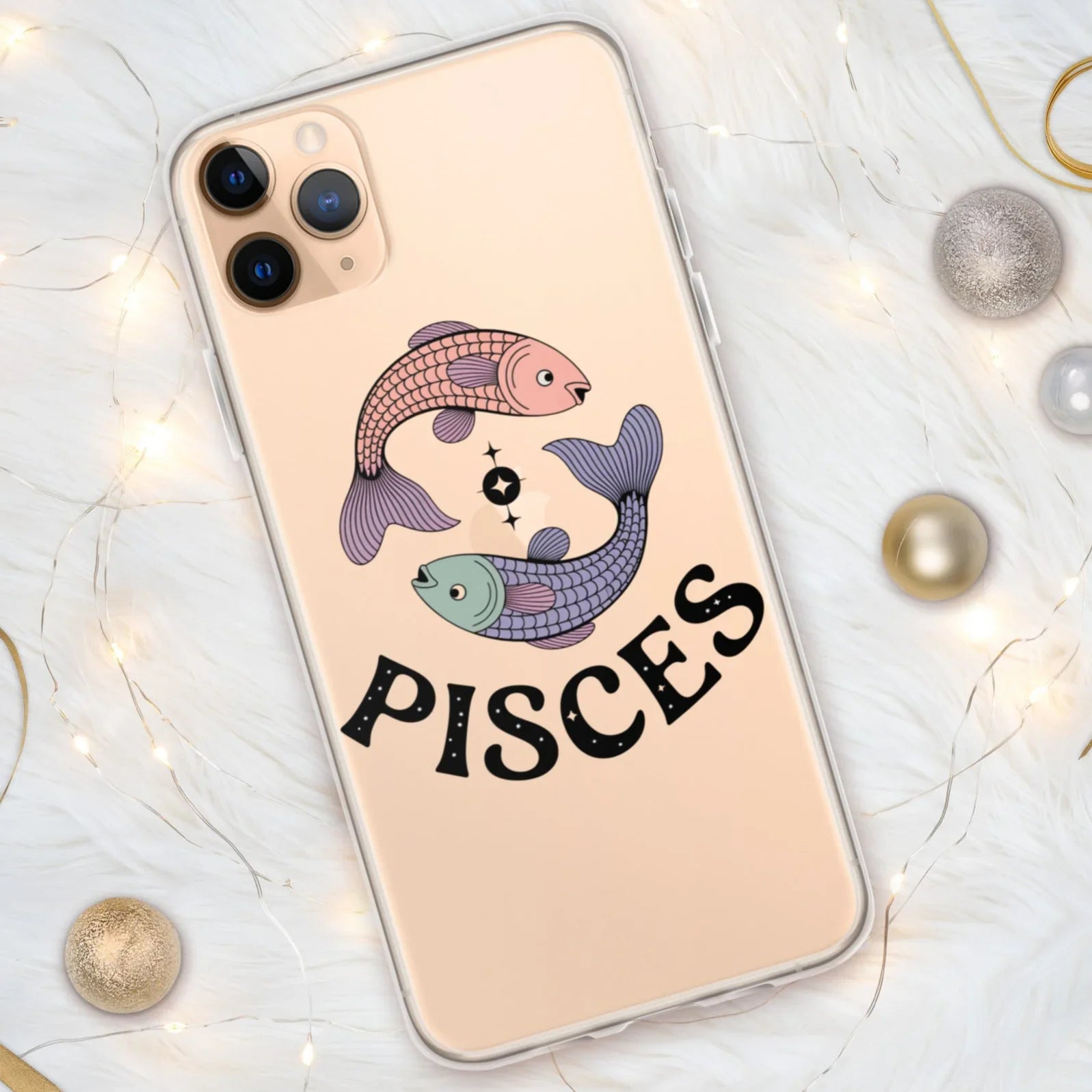 Pisces iPhone Case – Dual Fish Retro Zodiac Art - RaZits