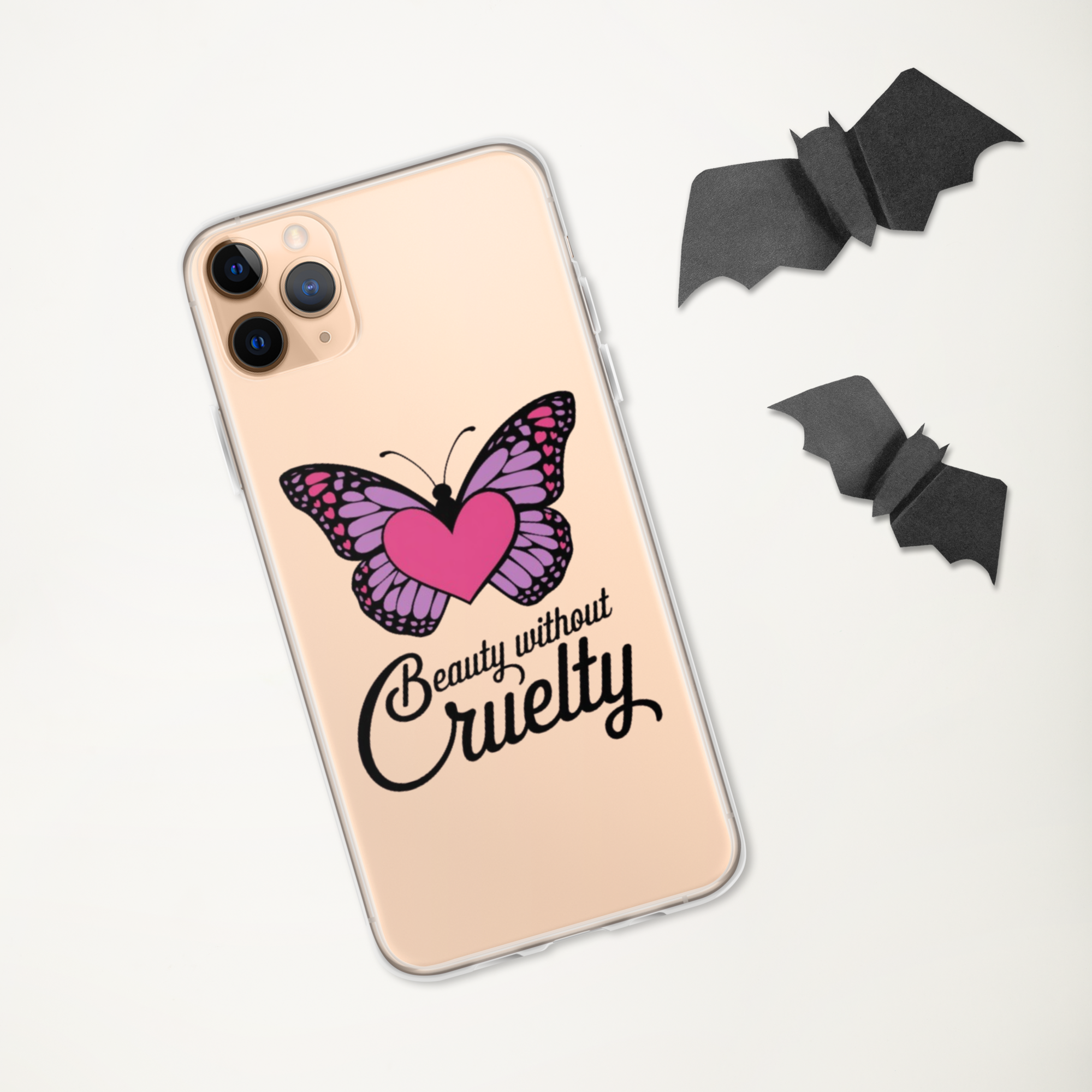 Beauty Without Cruelty Sticker – Pink & Purple Butterfly Decal.