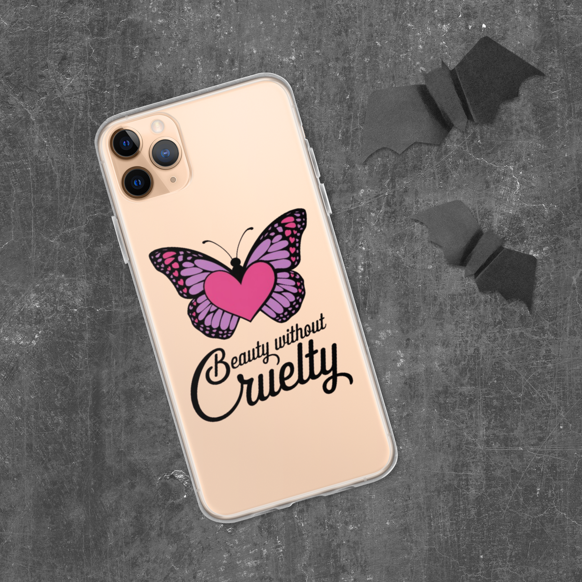 Beauty Without Cruelty Sticker – Pink & Purple Butterfly Decal.