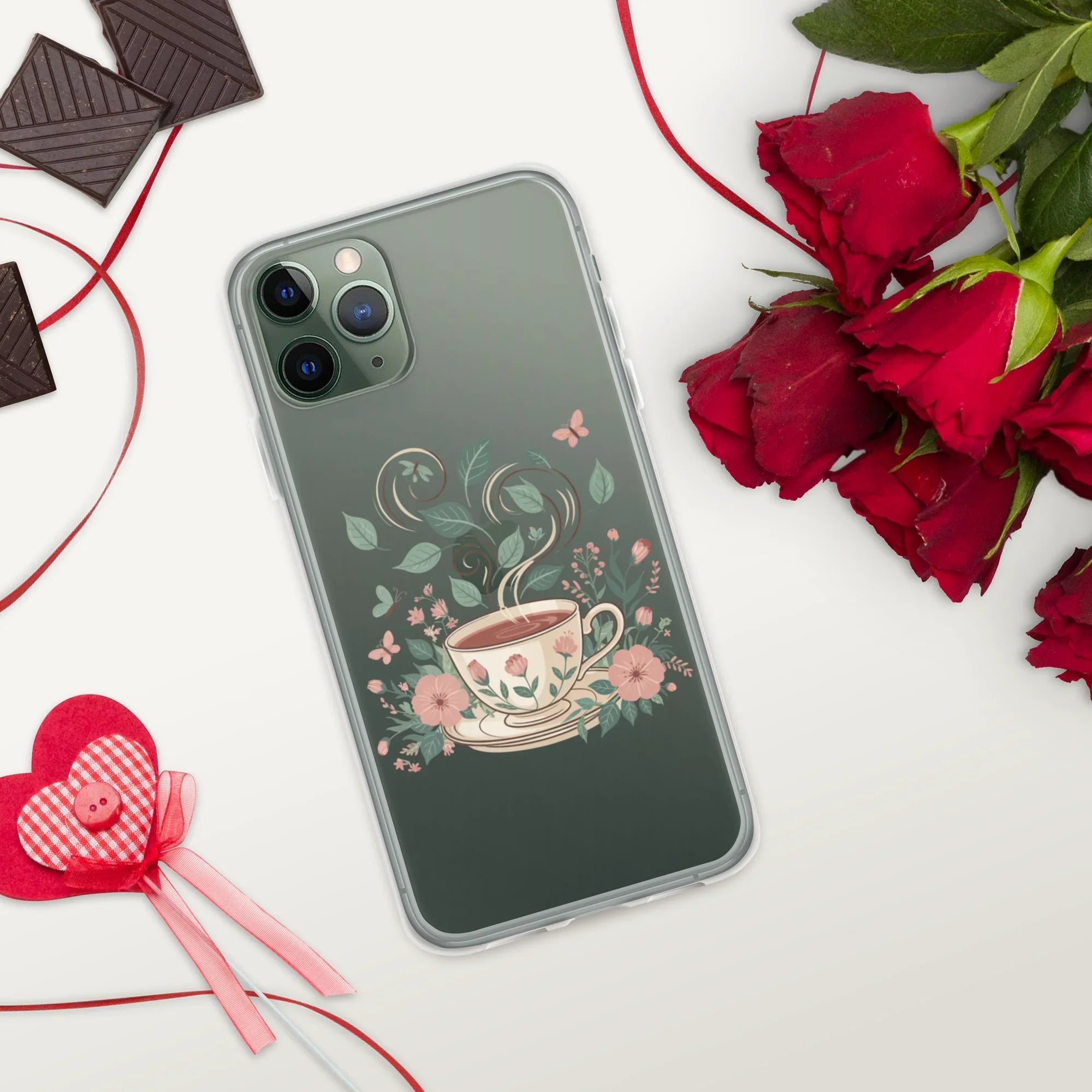 Floral Teacup Phone Case – Whimsical Cottagecore Botanical Design - RaZits