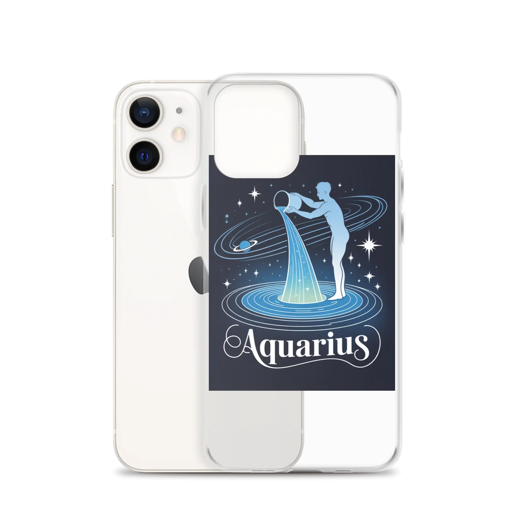Aquarius iPhone Case – Cosmic Waterbearer & Saturn Ring - RaZits