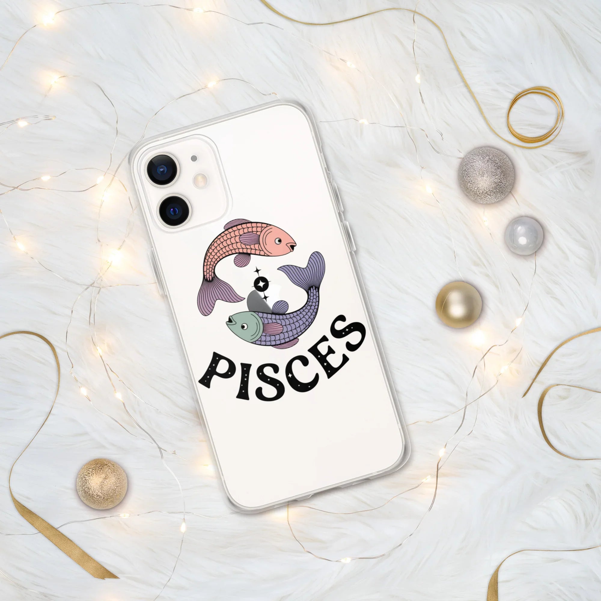Pisces iPhone Case – Dual Fish Retro Zodiac Art - RaZits
