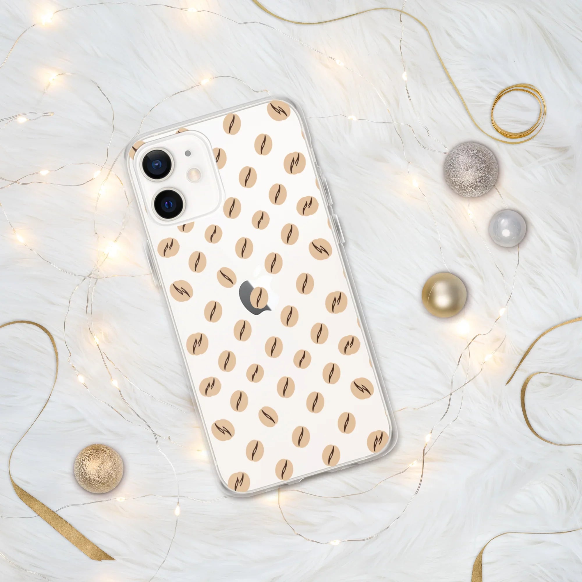 Coffee Bean Pattern Phone Case – Minimalist Cafe Style - RaZits