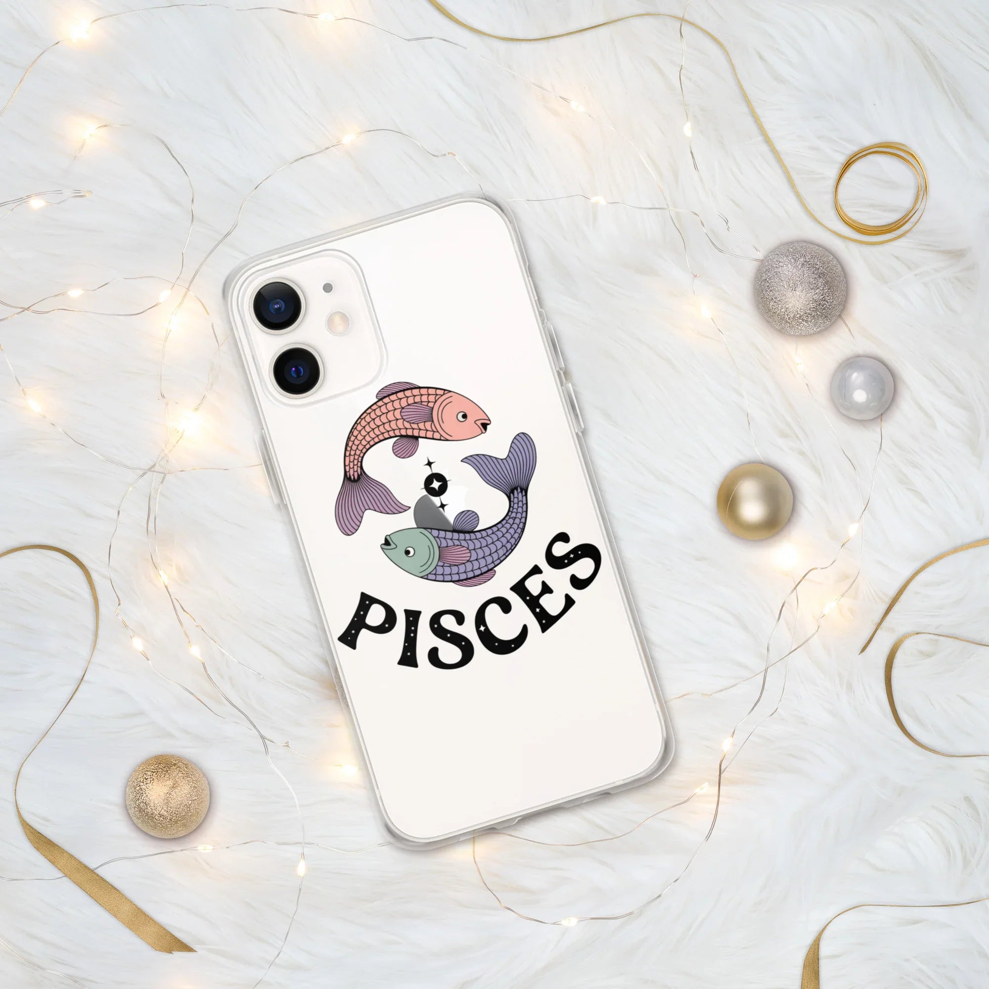 Pisces iPhone Case – Dual Fish Retro Zodiac Art - RaZits