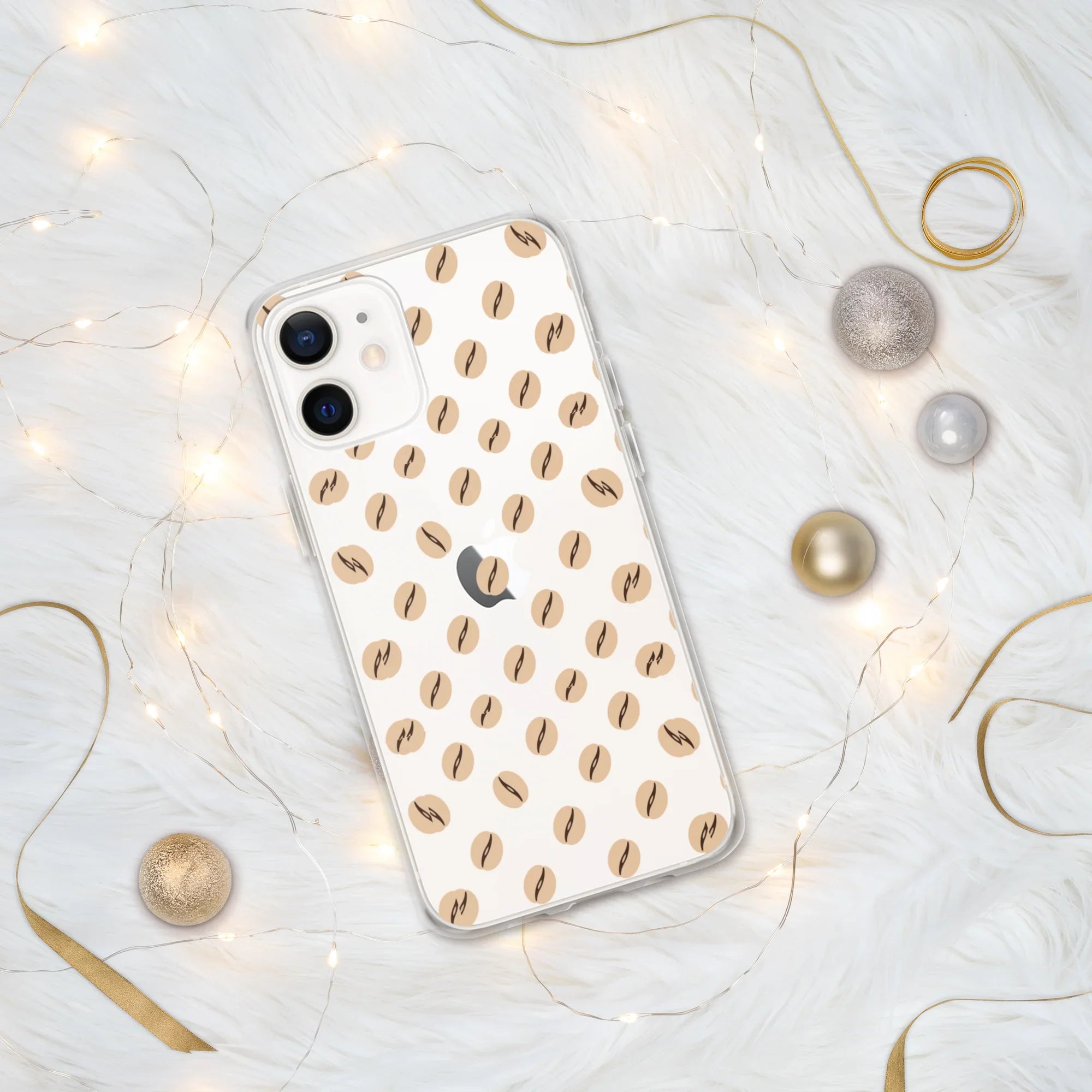 Coffee Bean Pattern Phone Case – Minimalist Cafe Style - RaZits