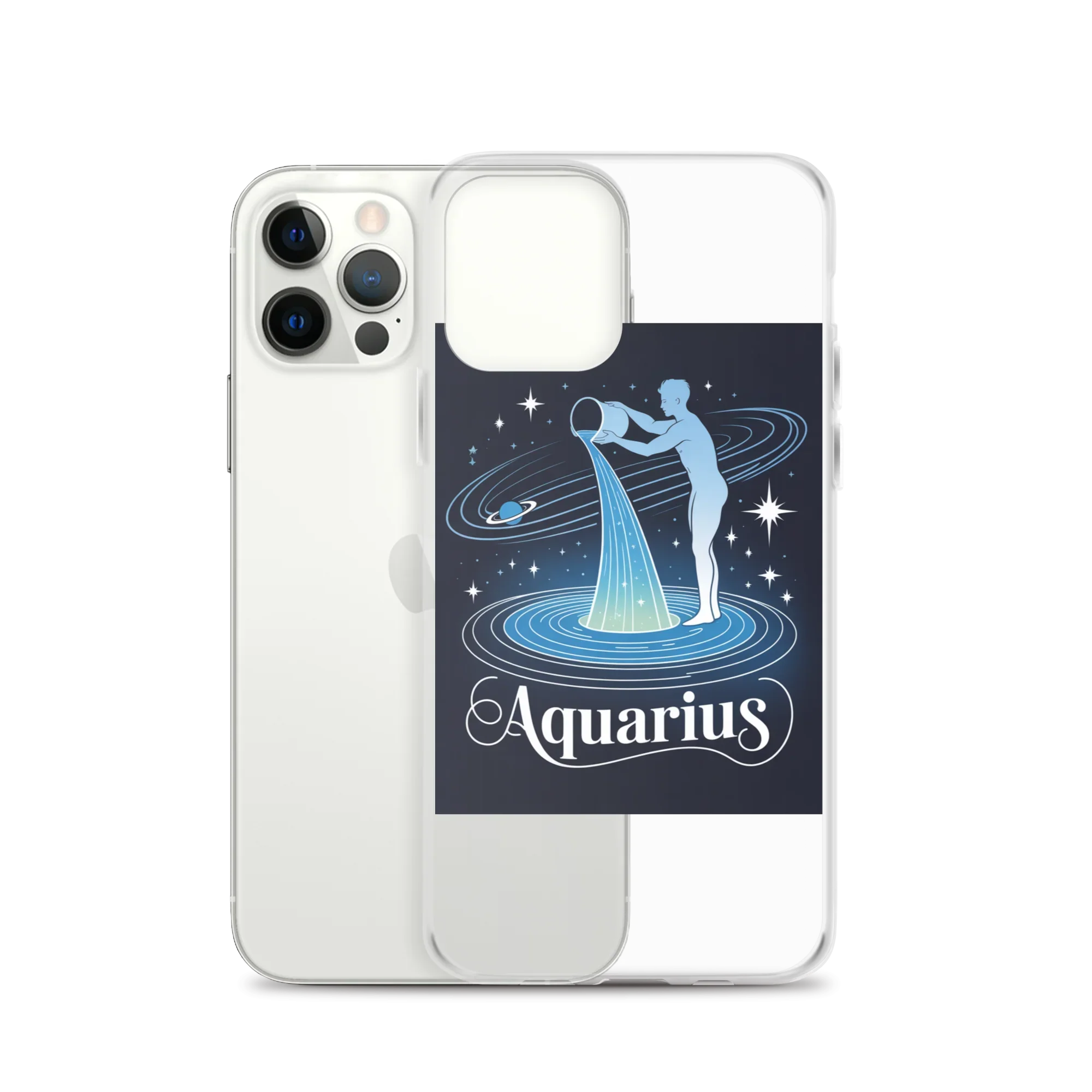 Aquarius iPhone Case – Cosmic Waterbearer & Saturn Ring - RaZits