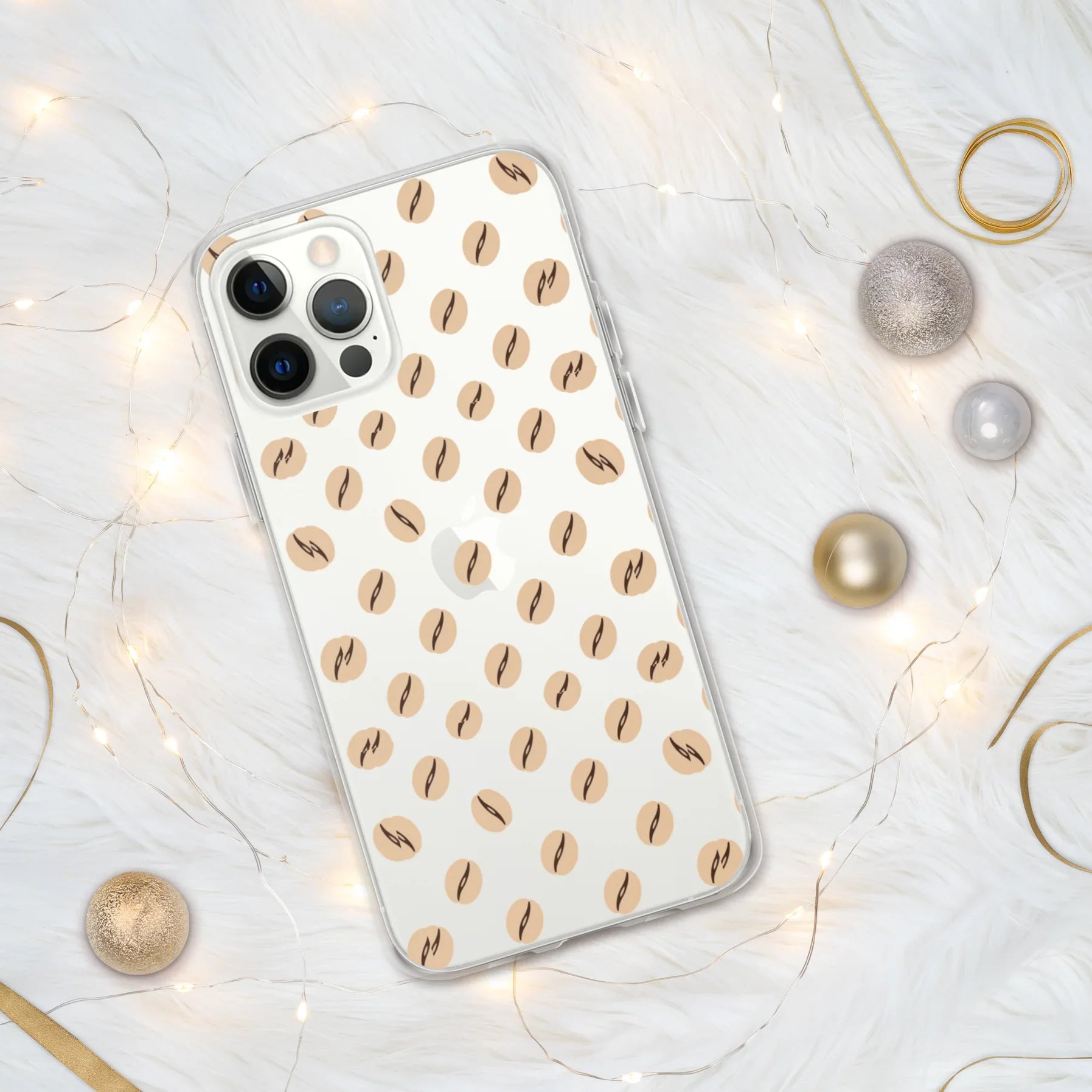 Coffee Bean Pattern Phone Case – Minimalist Cafe Style - RaZits