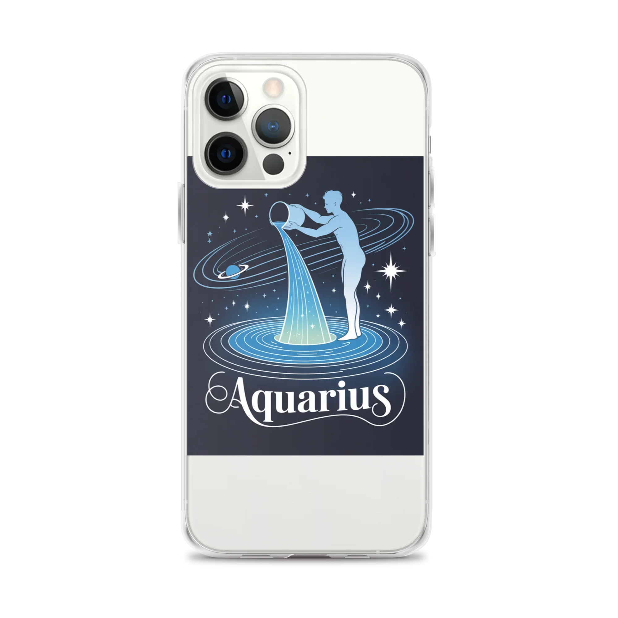 Aquarius iPhone Case – Cosmic Waterbearer & Saturn Ring - RaZits