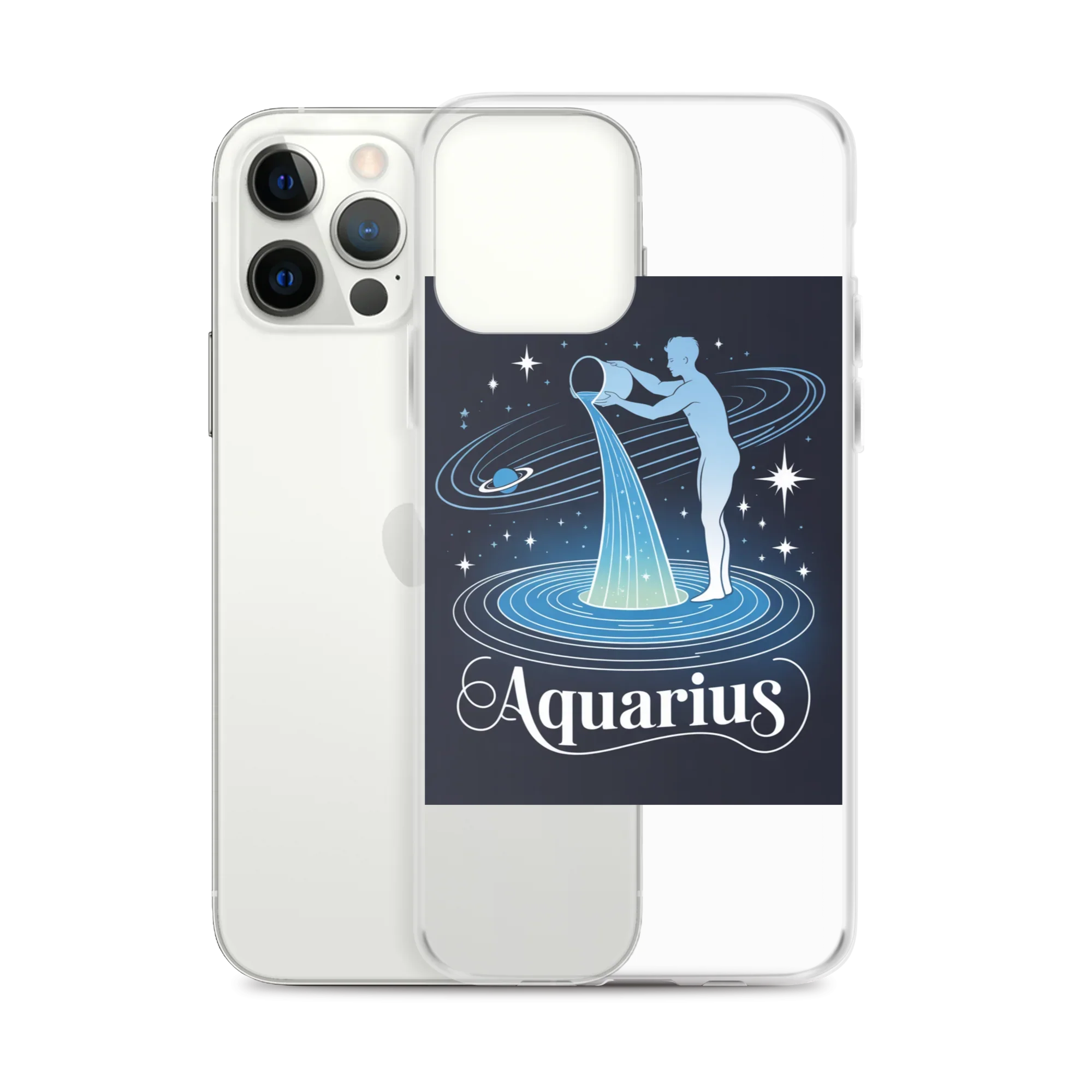 Aquarius iPhone Case – Cosmic Waterbearer & Saturn Ring - RaZits