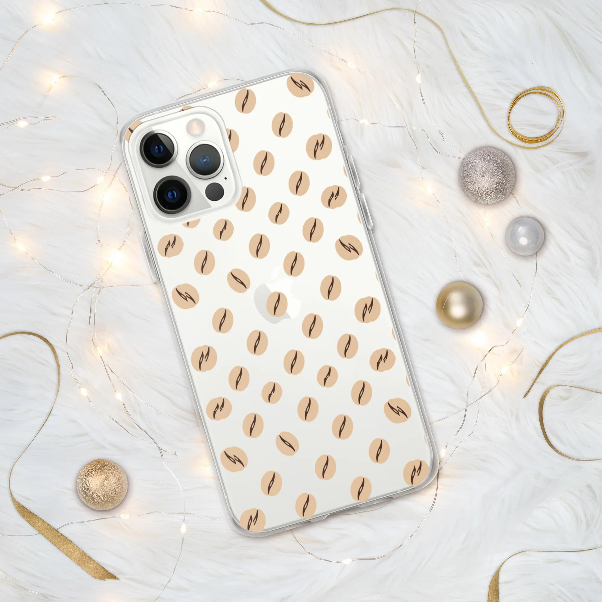 Coffee Bean Pattern Phone Case – Minimalist Cafe Style - RaZits