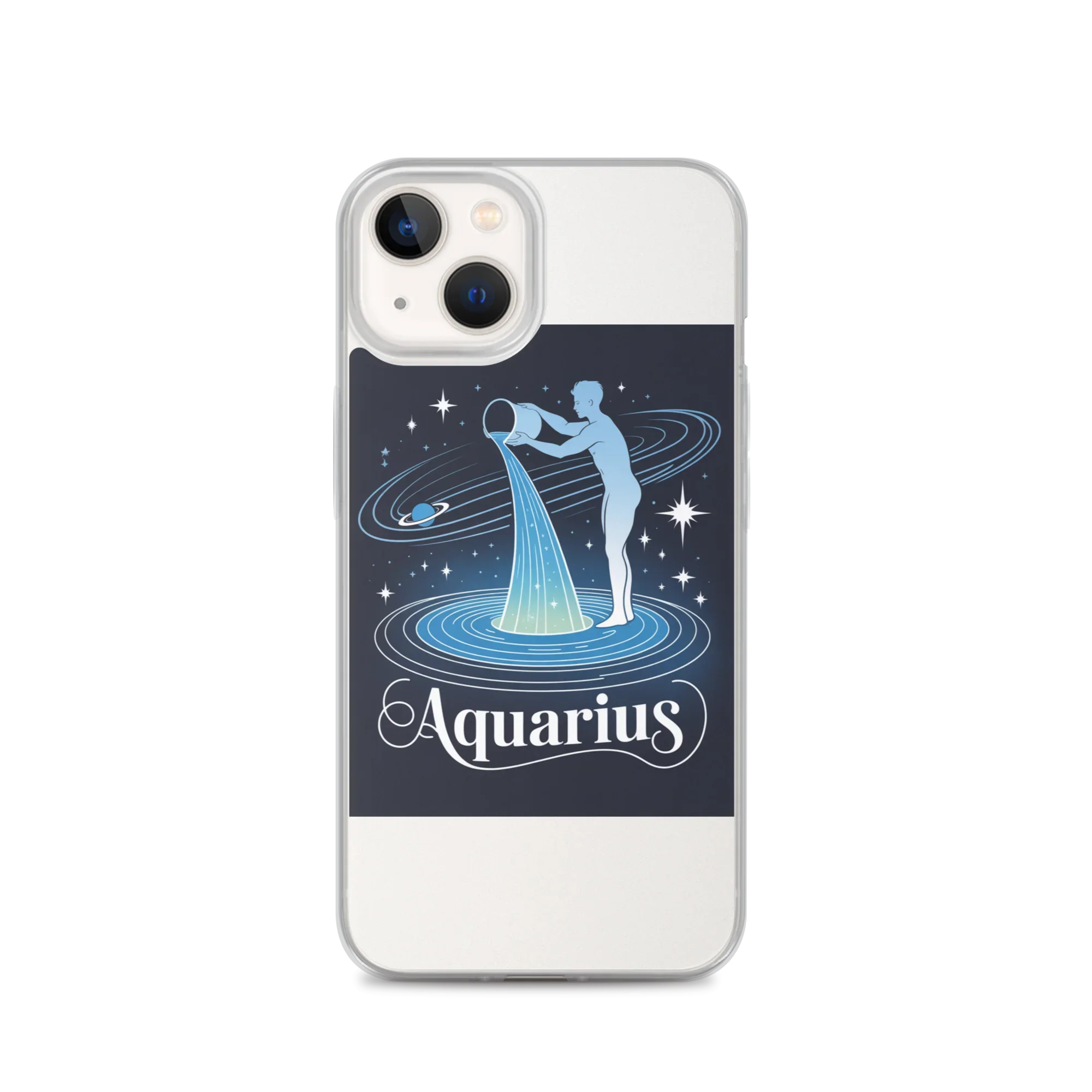 Aquarius iPhone Case – Cosmic Waterbearer & Saturn Ring - RaZits