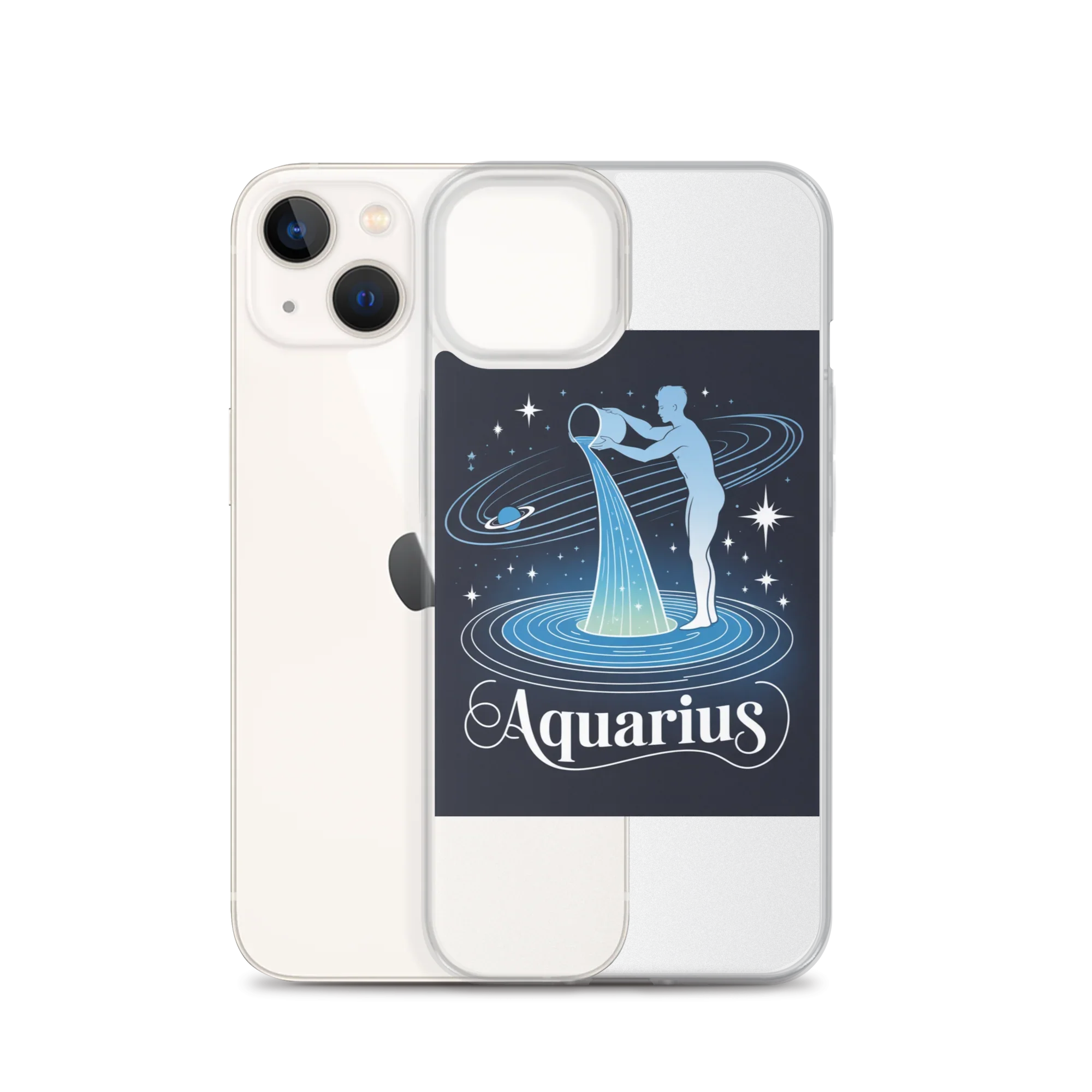 Aquarius iPhone Case – Cosmic Waterbearer & Saturn Ring - RaZits
