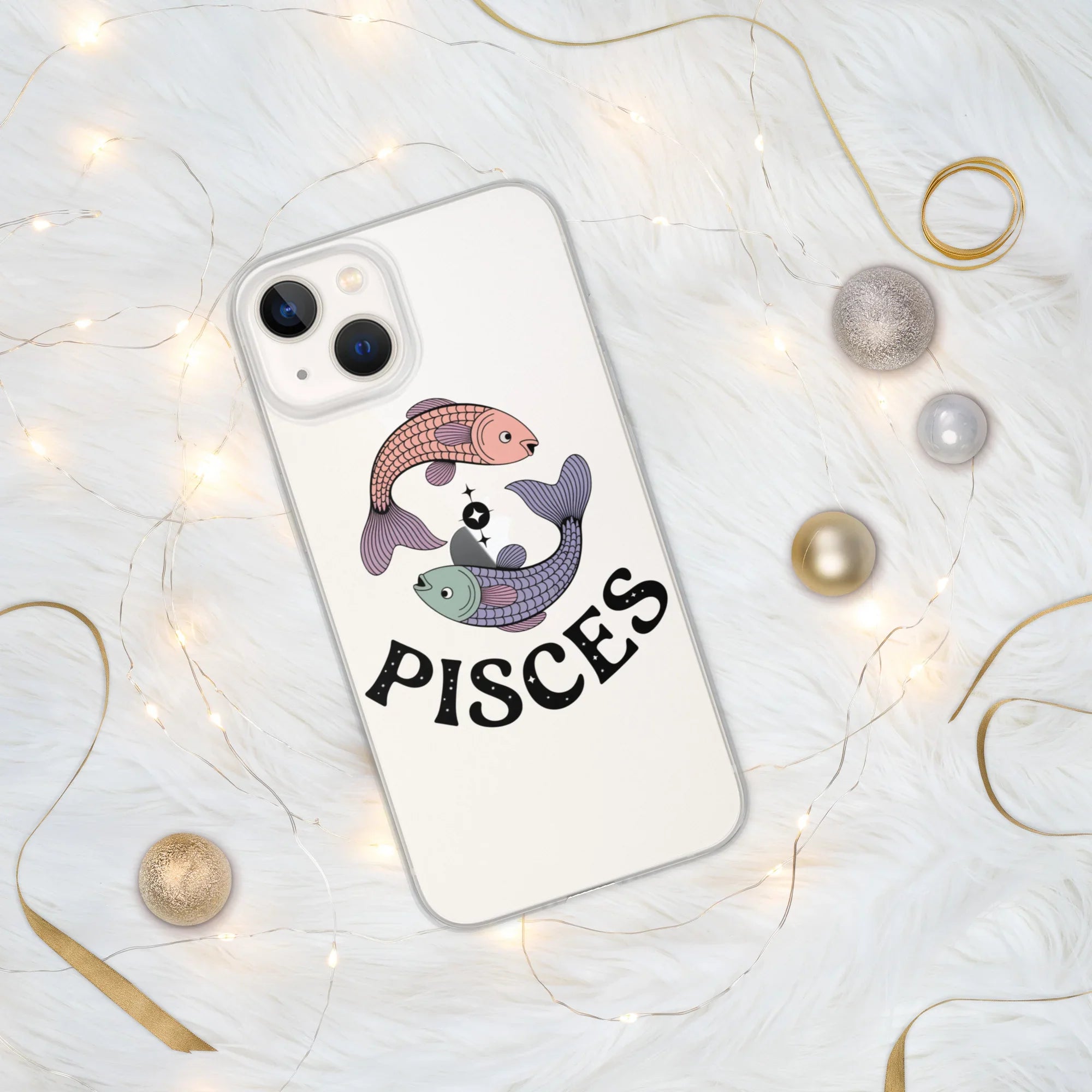 Pisces iPhone Case – Dual Fish Retro Zodiac Art - RaZits