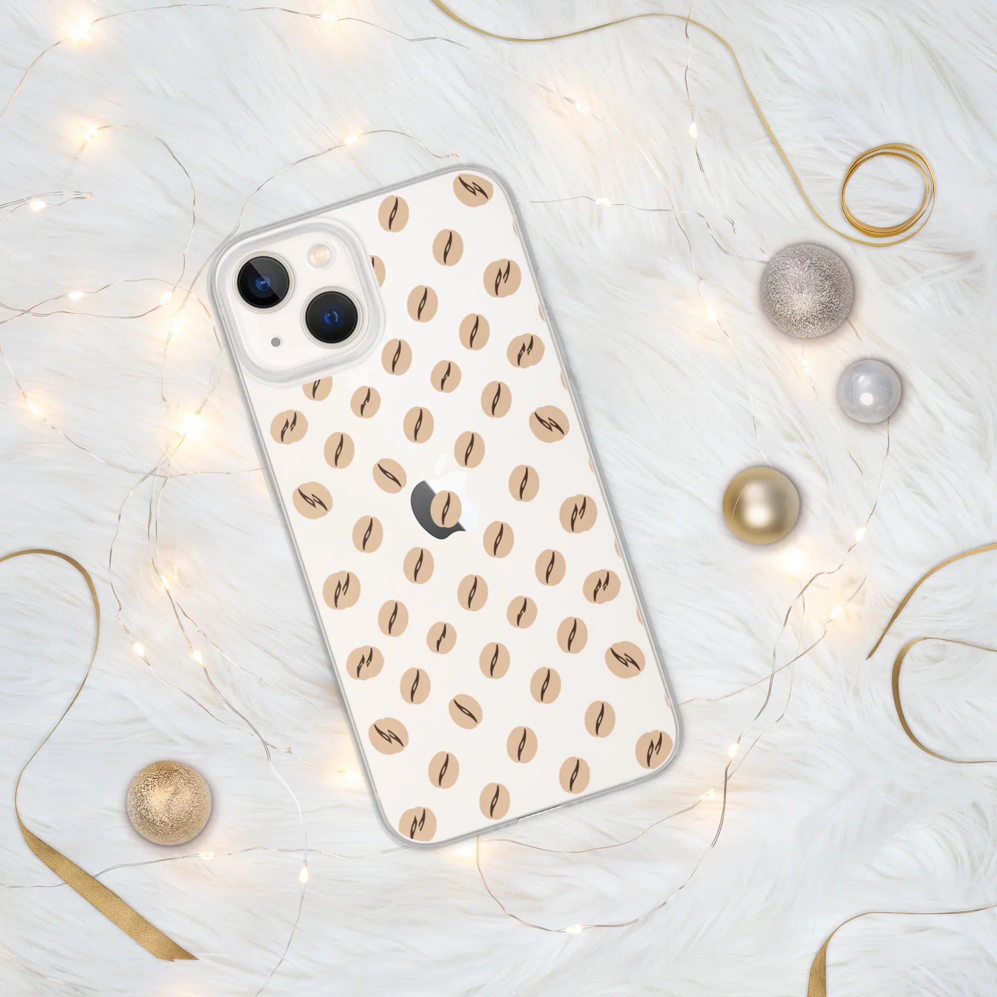 Coffee Bean Pattern Phone Case – Minimalist Cafe Style - RaZits