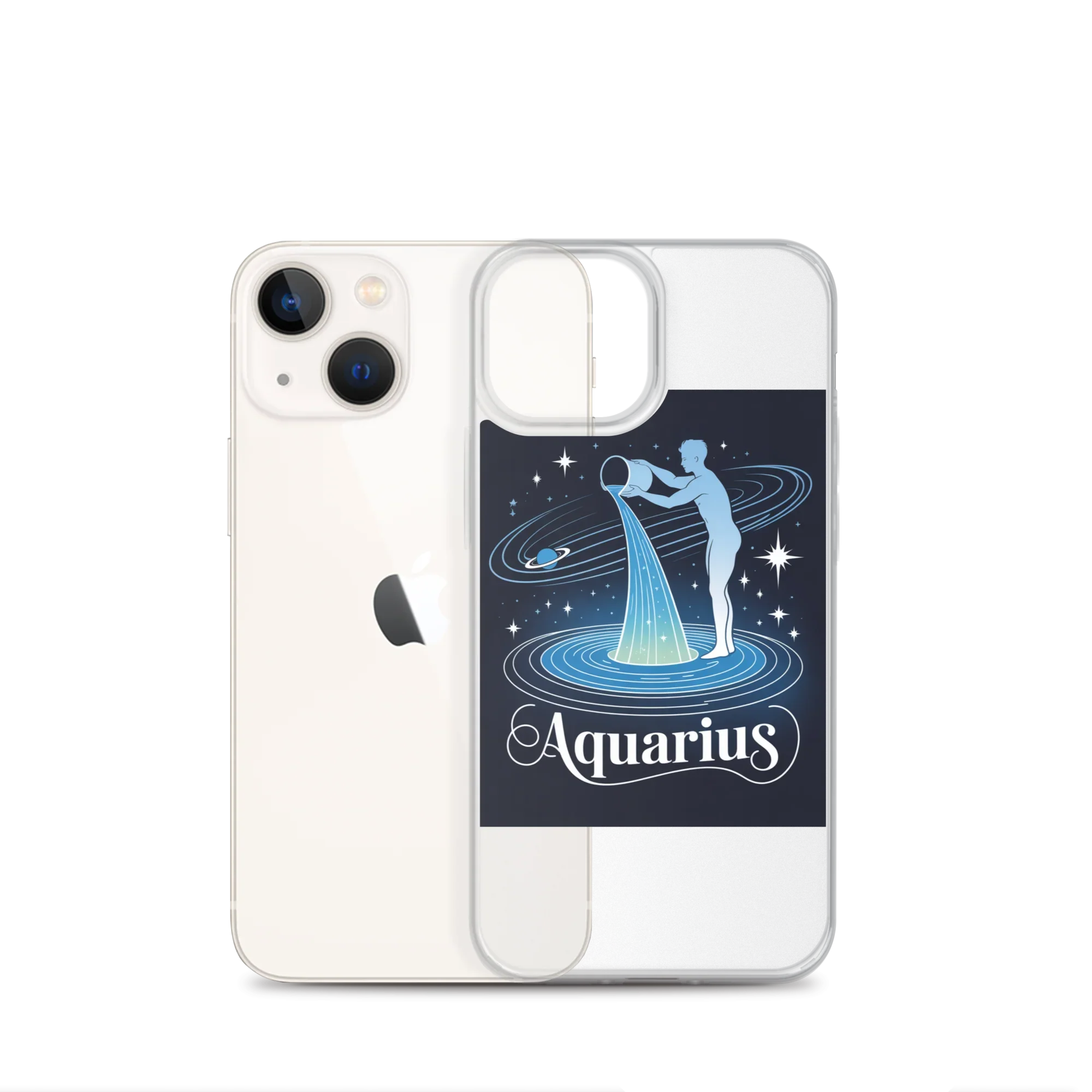 Aquarius iPhone Case – Cosmic Waterbearer & Saturn Ring - RaZits