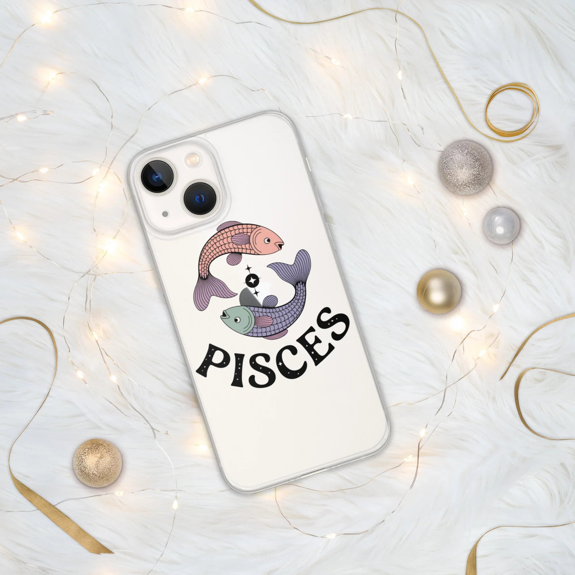 Pisces iPhone Case – Dual Fish Retro Zodiac Art - RaZits