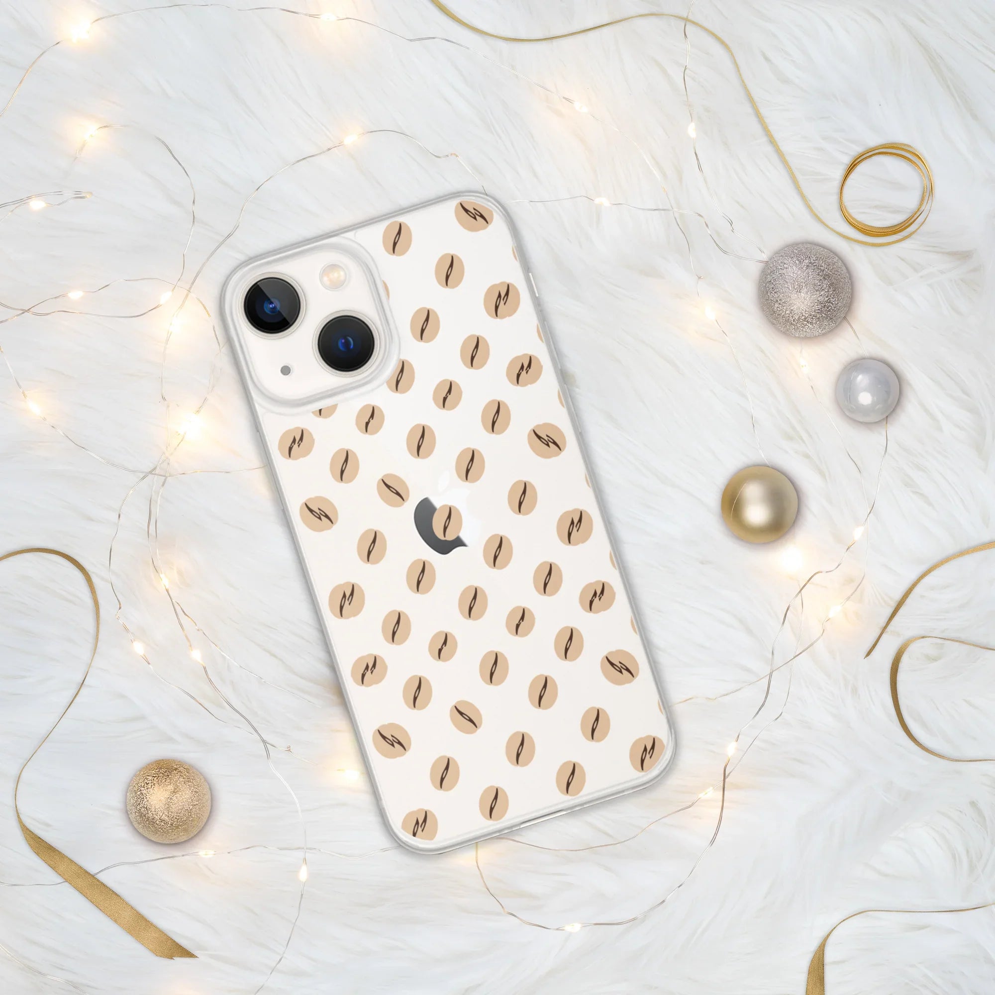 Coffee Bean Pattern Phone Case – Minimalist Cafe Style - RaZits