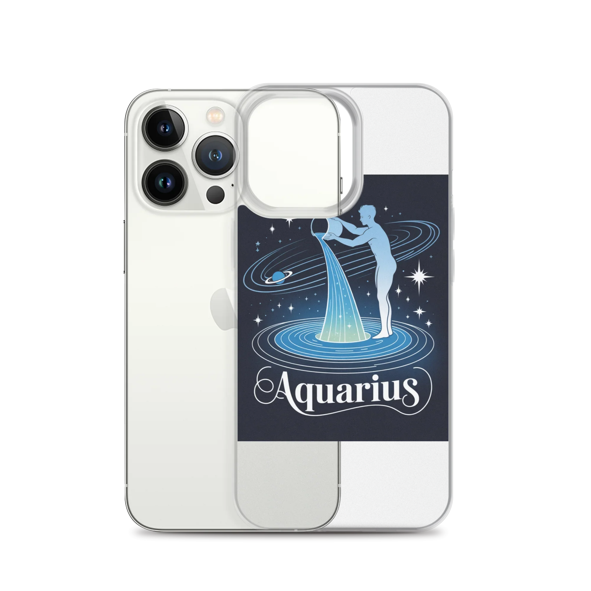 Aquarius iPhone Case – Cosmic Waterbearer & Saturn Ring - RaZits