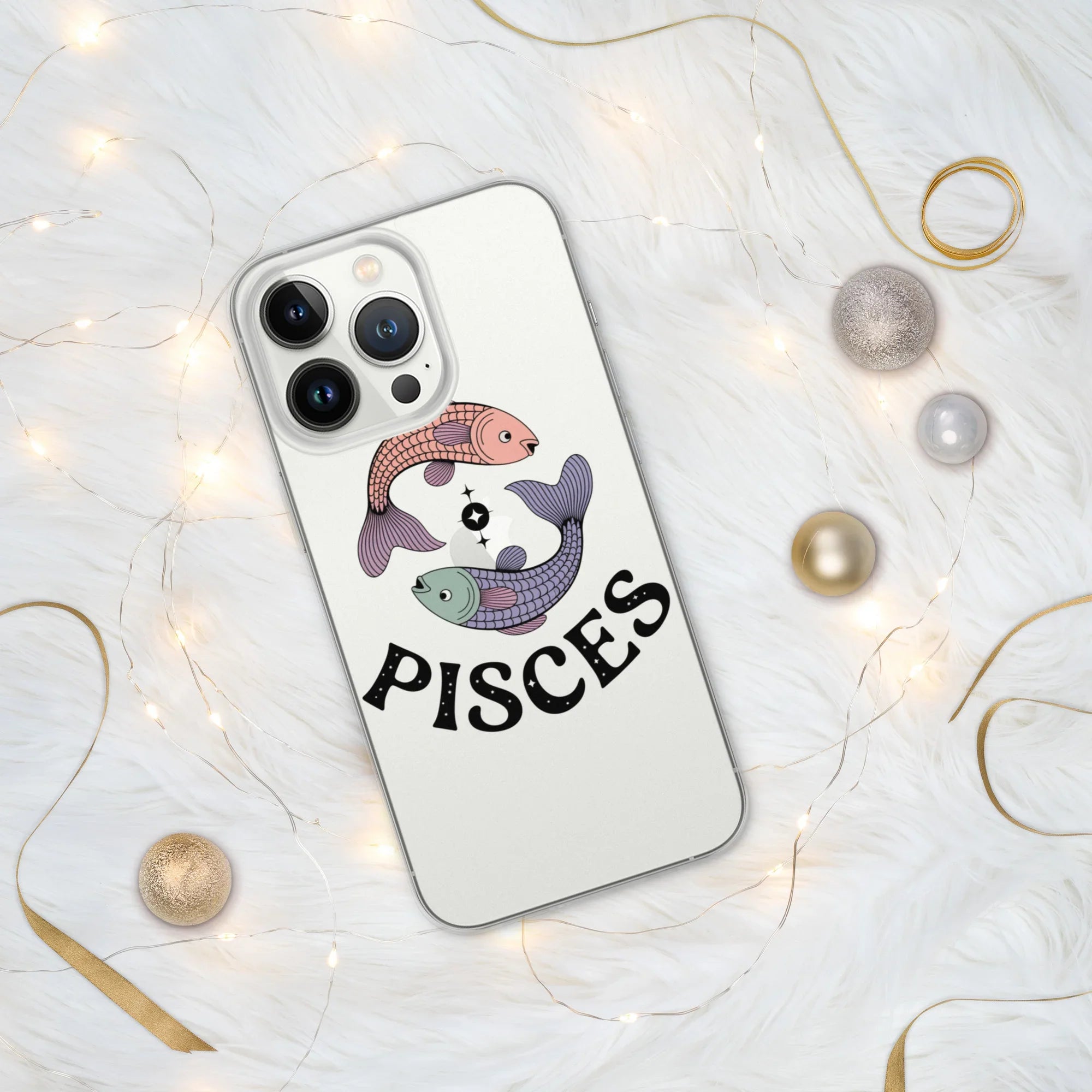 Pisces iPhone Case – Dual Fish Retro Zodiac Art - RaZits
