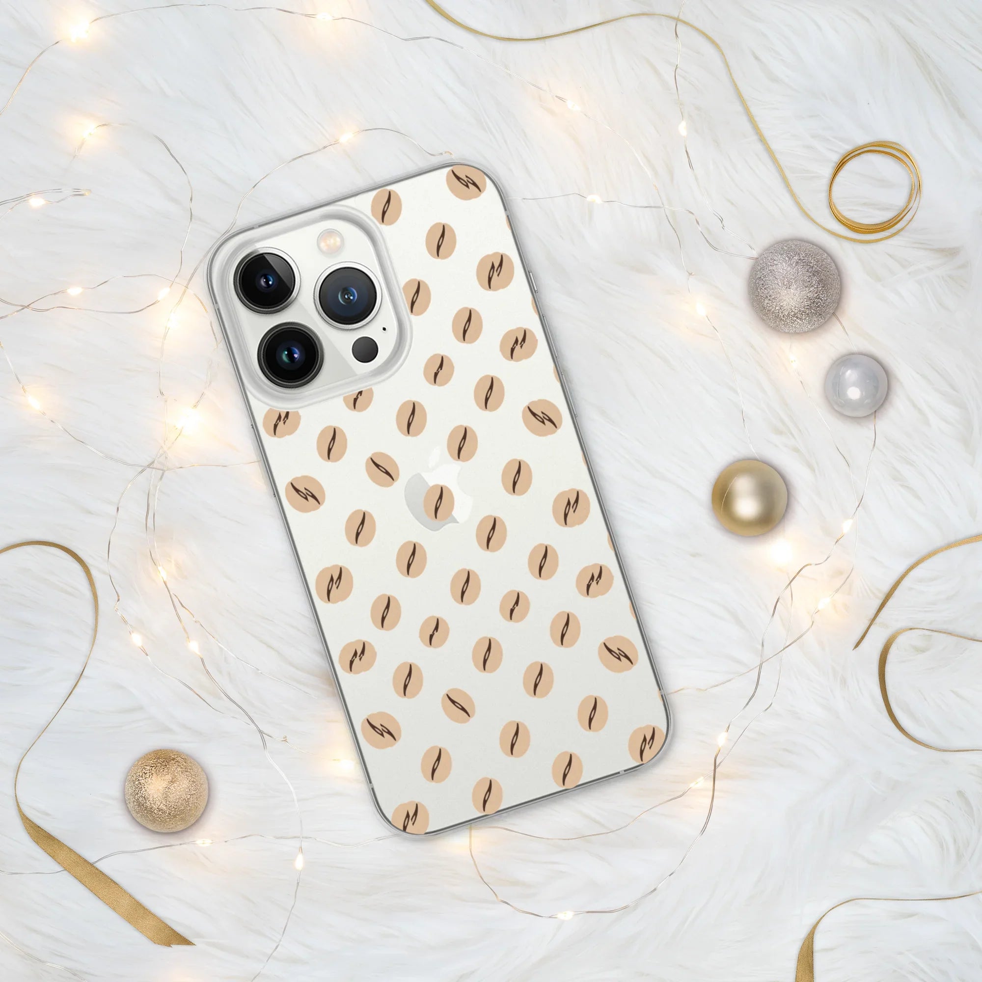 Coffee Bean Pattern Phone Case – Minimalist Cafe Style - RaZits