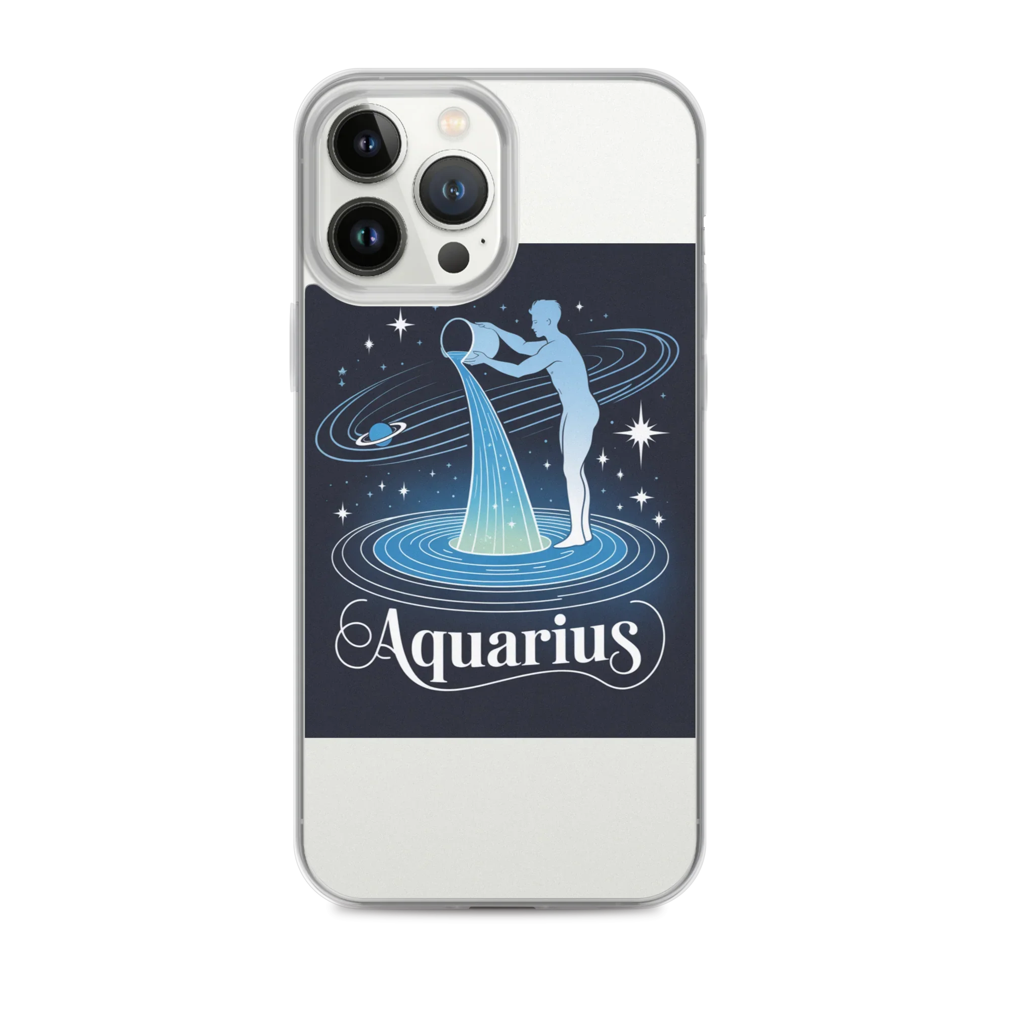Aquarius iPhone Case – Cosmic Waterbearer & Saturn Ring - RaZits