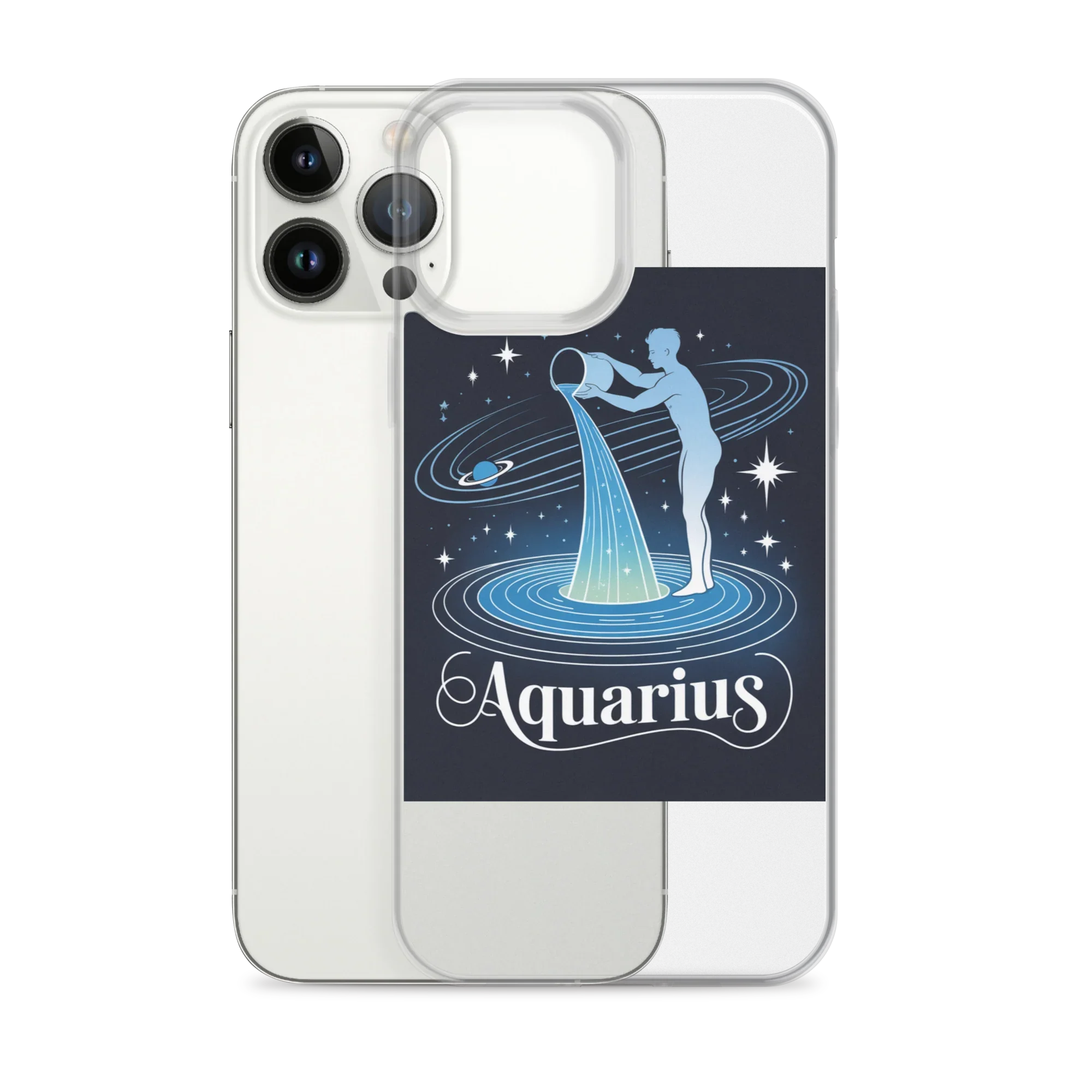 Aquarius iPhone Case – Cosmic Waterbearer & Saturn Ring - RaZits