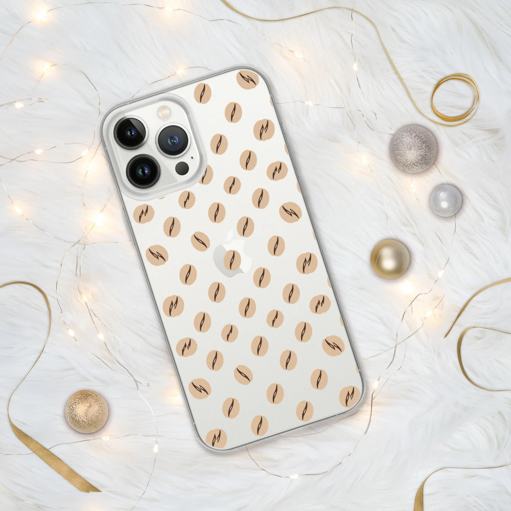 Coffee Bean Pattern Phone Case – Minimalist Cafe Style - RaZits