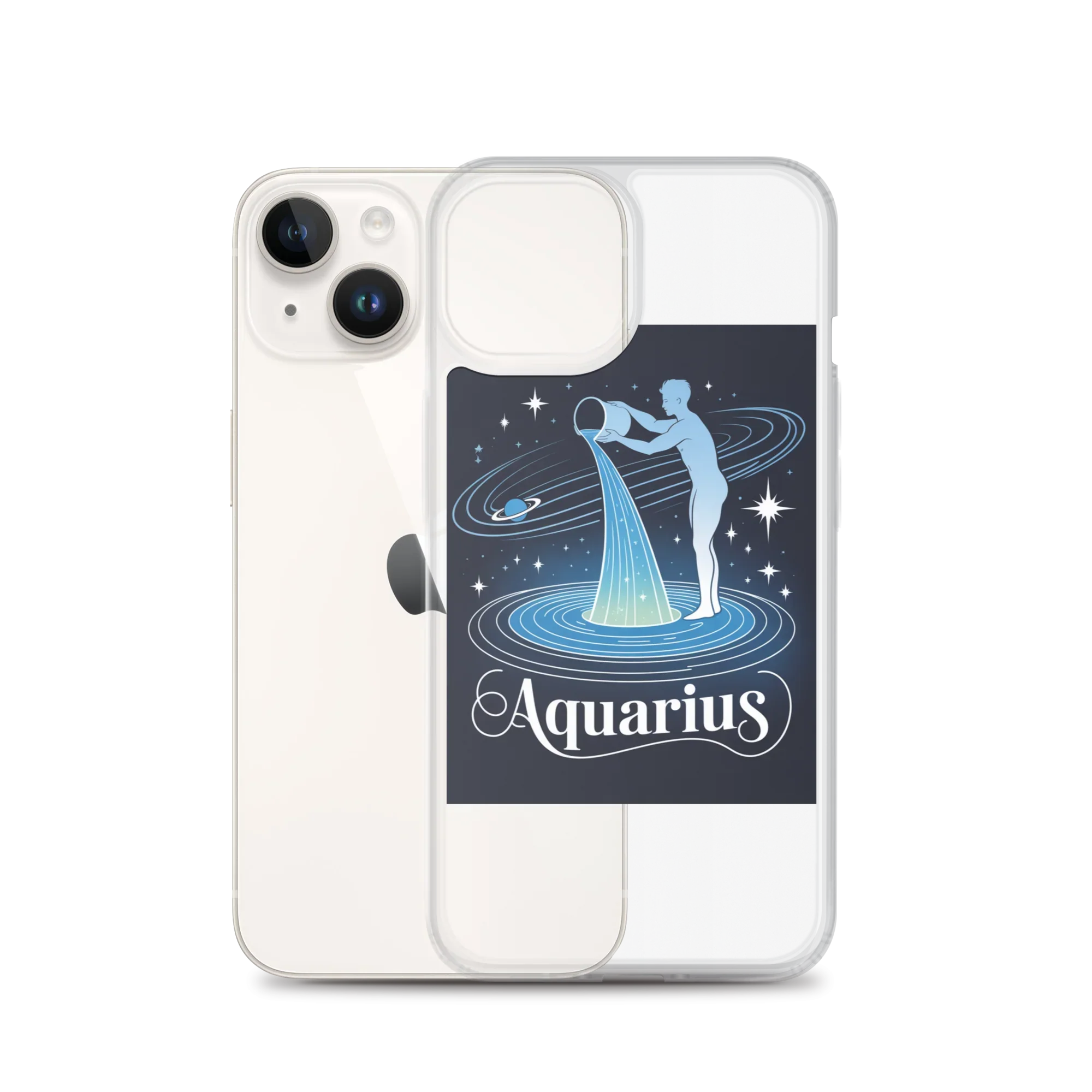 Aquarius iPhone Case – Cosmic Waterbearer & Saturn Ring - RaZits