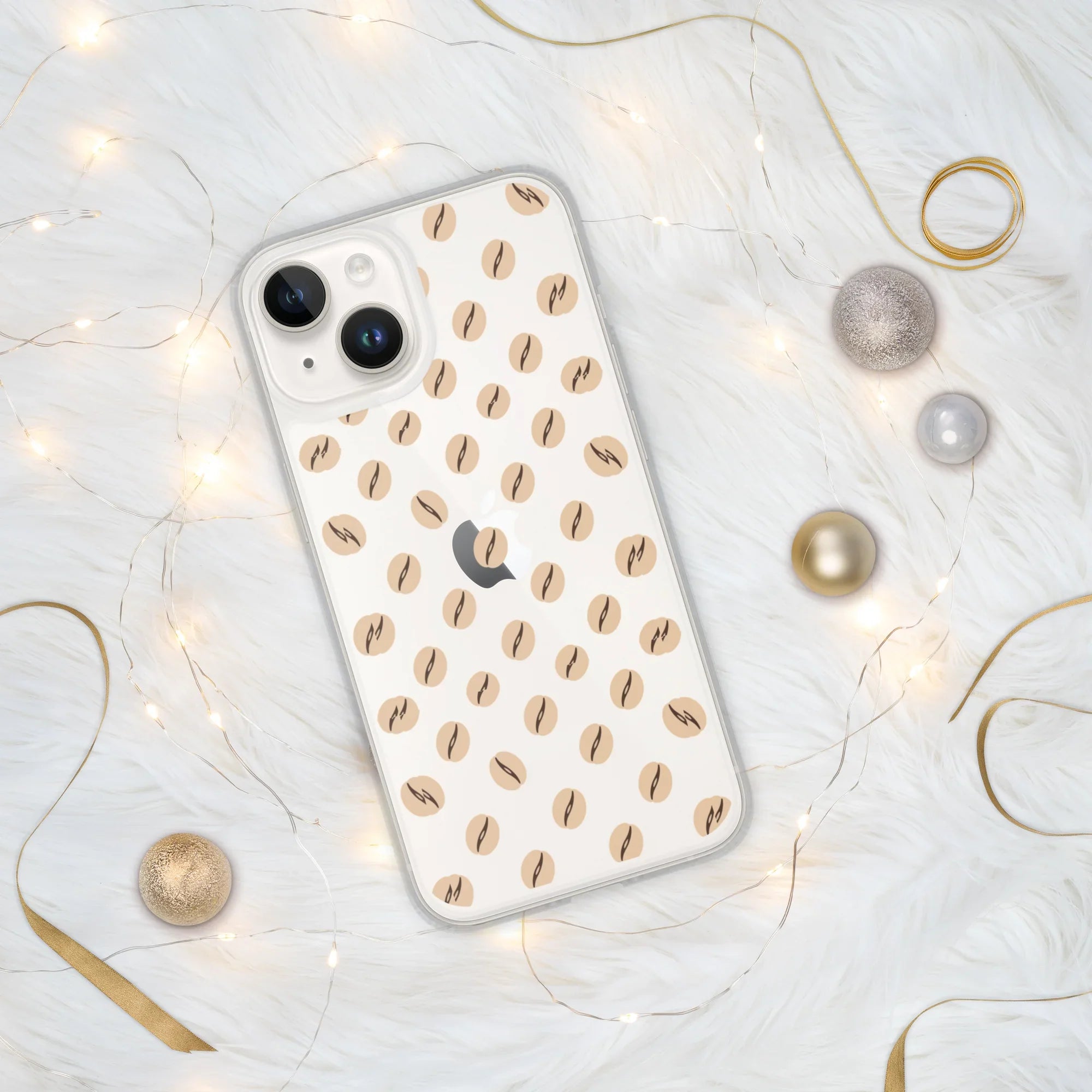 Coffee Bean Pattern Phone Case – Minimalist Cafe Style - RaZits