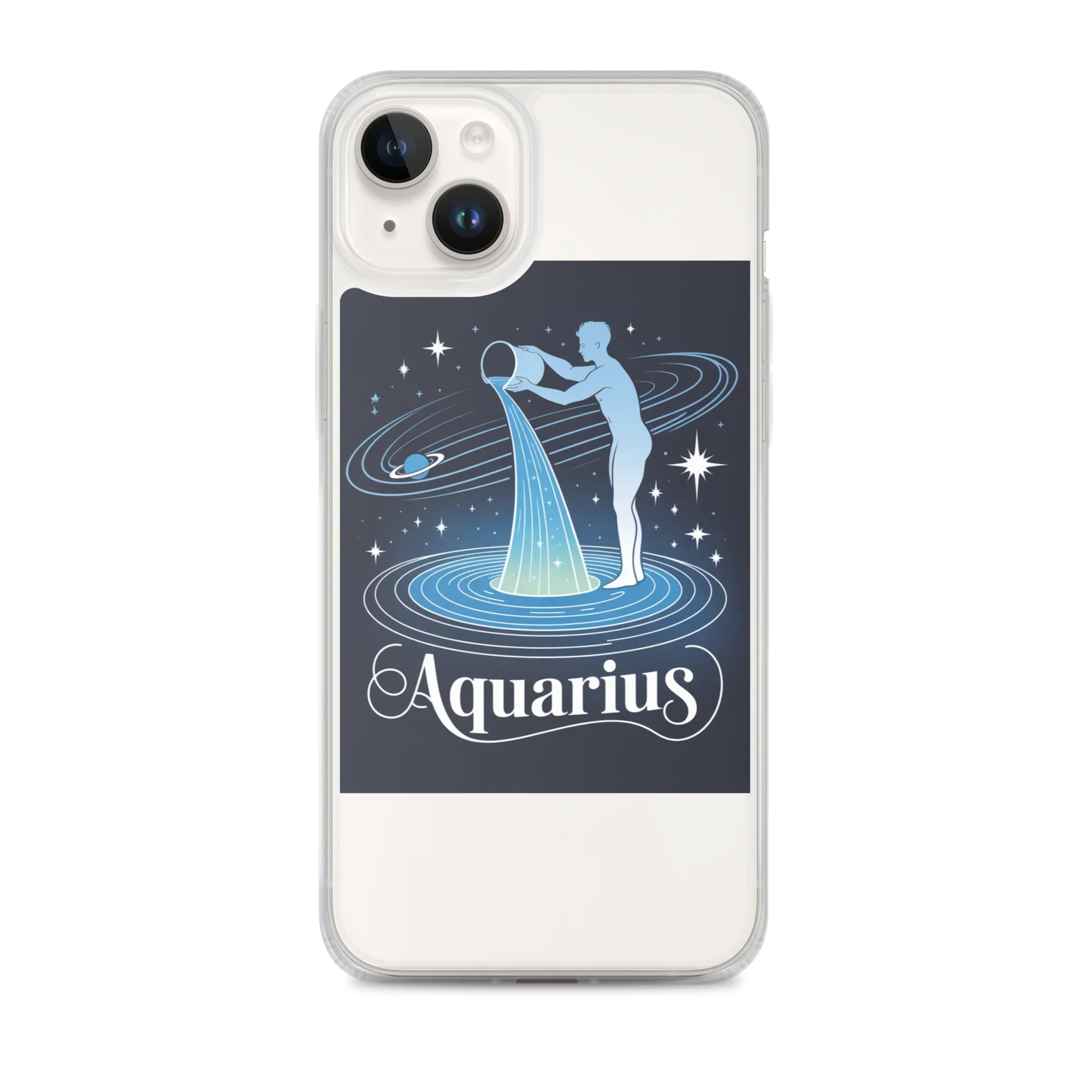 Aquarius iPhone Case – Cosmic Waterbearer & Saturn Ring - RaZits