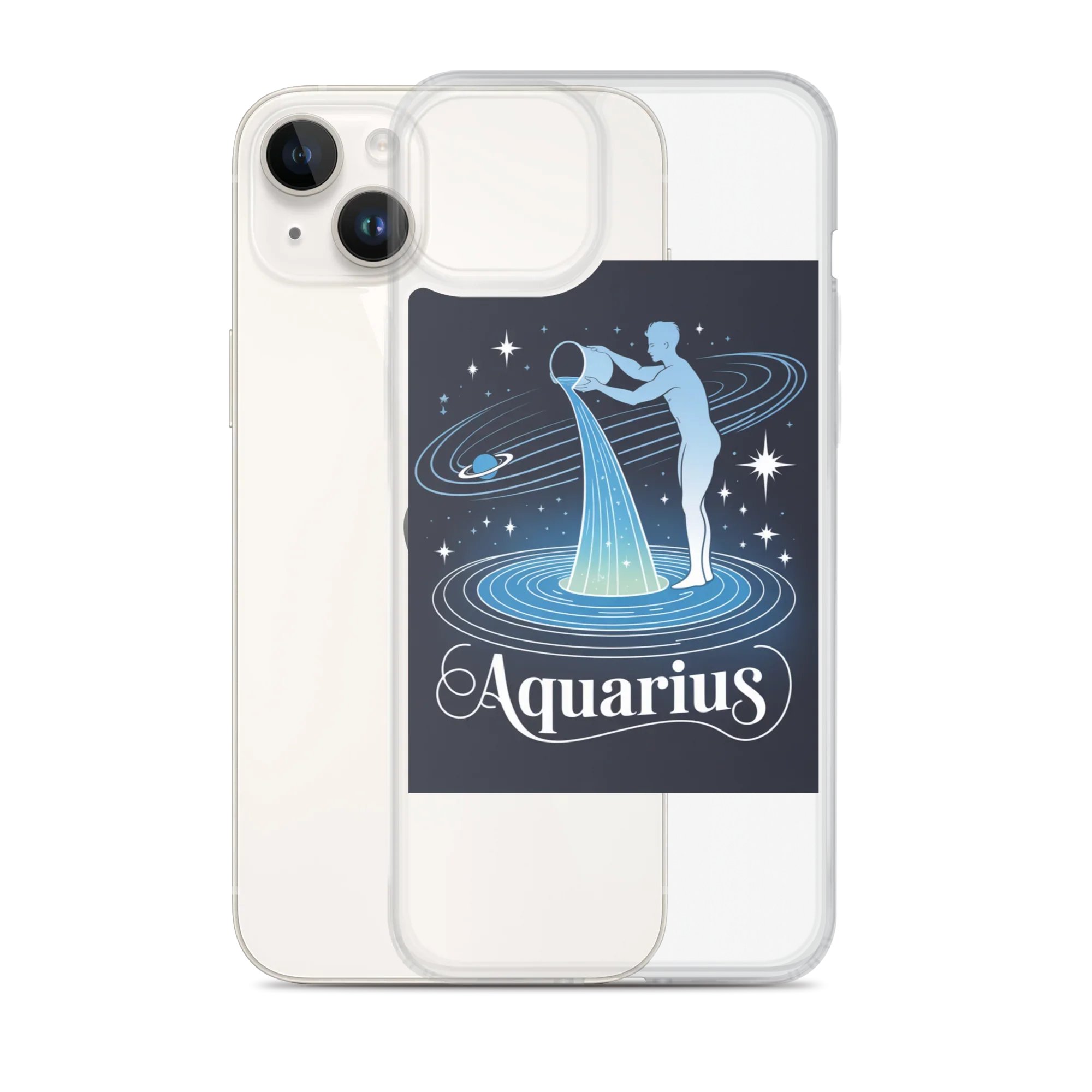 Aquarius iPhone Case – Cosmic Waterbearer & Saturn Ring - RaZits