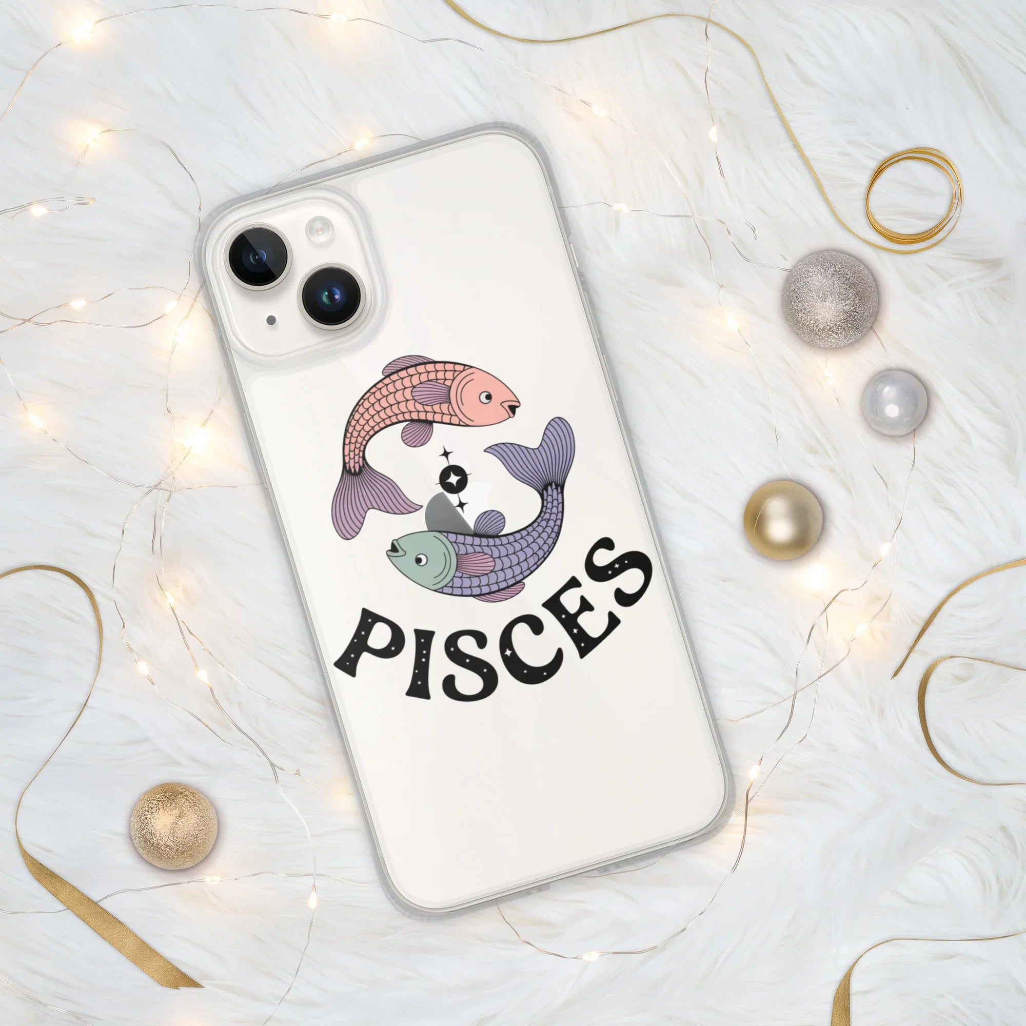 Pisces iPhone Case – Dual Fish Retro Zodiac Art - RaZits