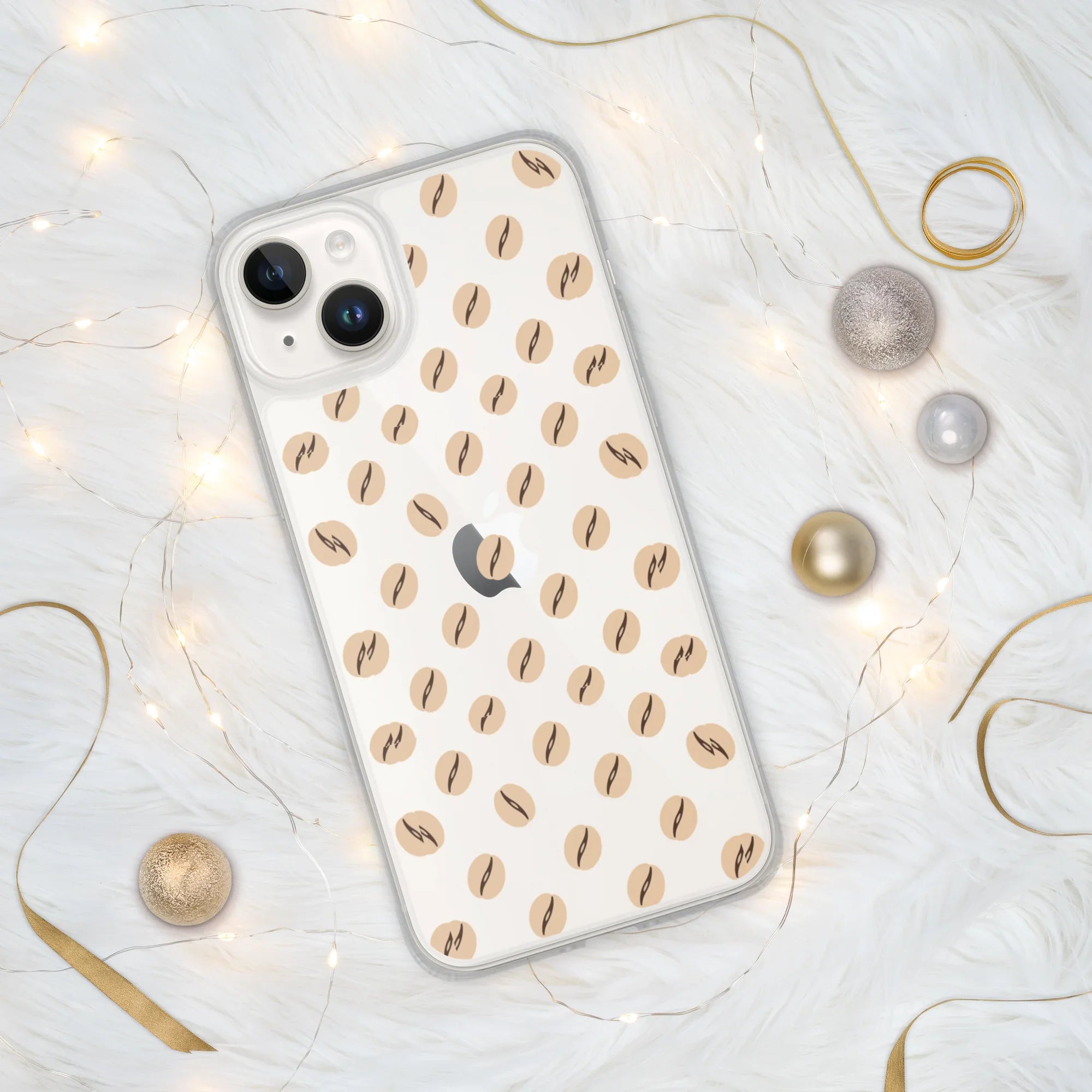 Coffee Bean Pattern Phone Case – Minimalist Cafe Style - RaZits