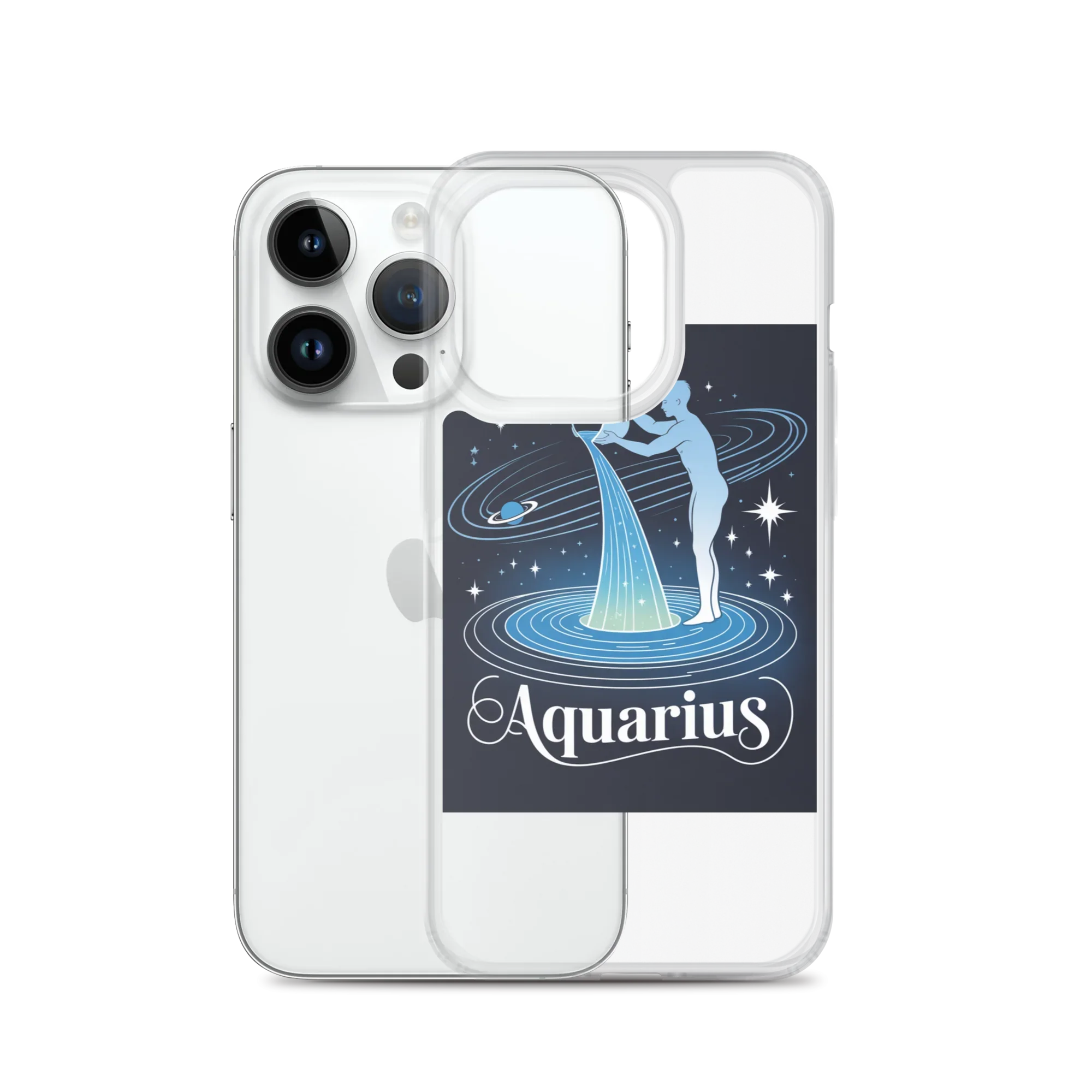 Aquarius iPhone Case – Cosmic Waterbearer & Saturn Ring - RaZits
