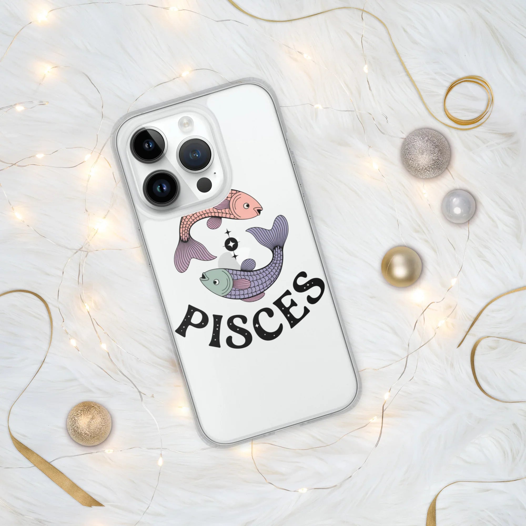 Pisces iPhone Case – Dual Fish Retro Zodiac Art - RaZits