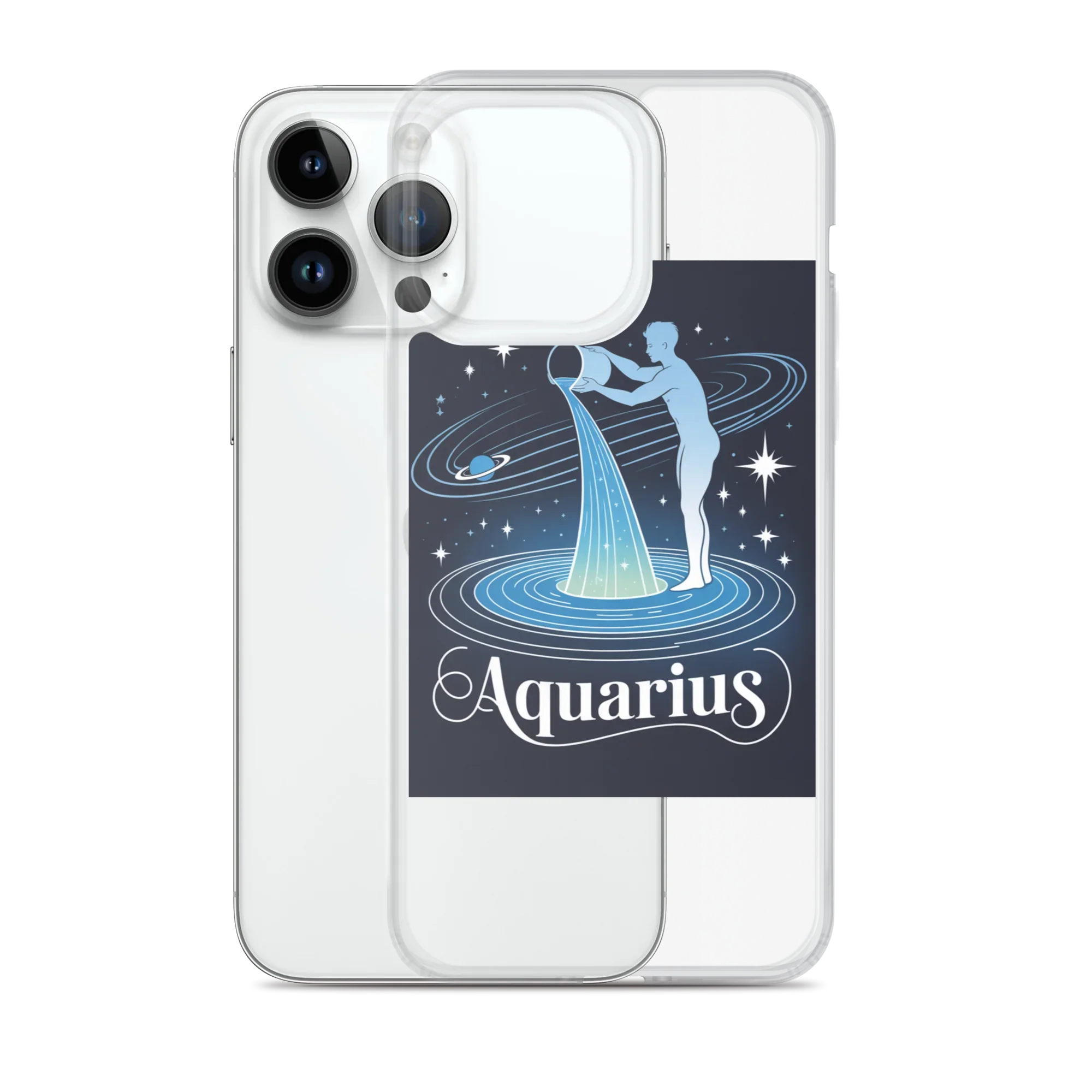 Aquarius iPhone Case – Cosmic Waterbearer & Saturn Ring - RaZits